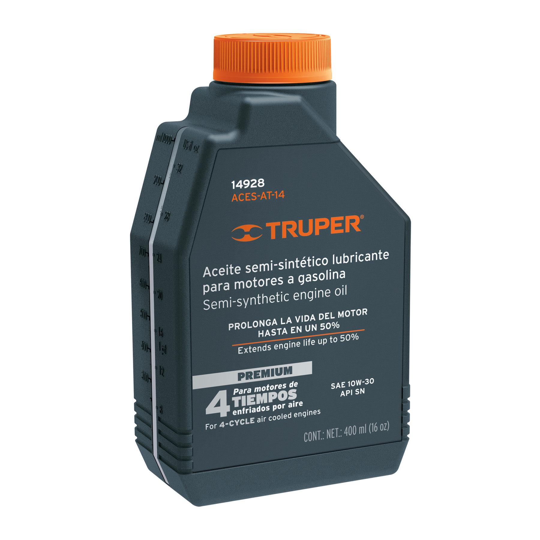 ACEITE SEMI-SINTÉTICO, MOTOR 4 TIEMPOS, 470ML (16OZ), TRUPER