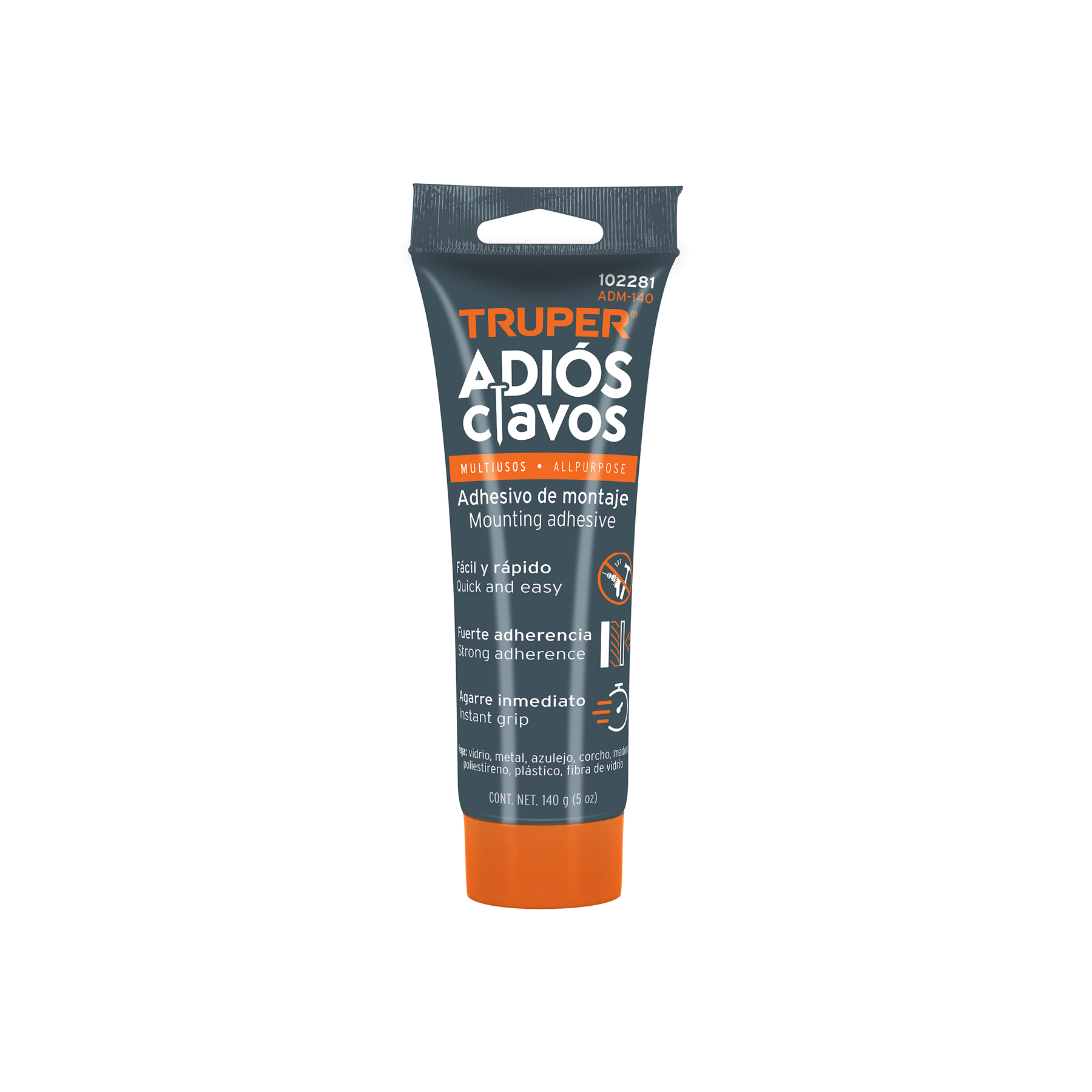ADHESIVO DE MONTAJE ADIÓS CLAVOS, 140 G, TRUPER