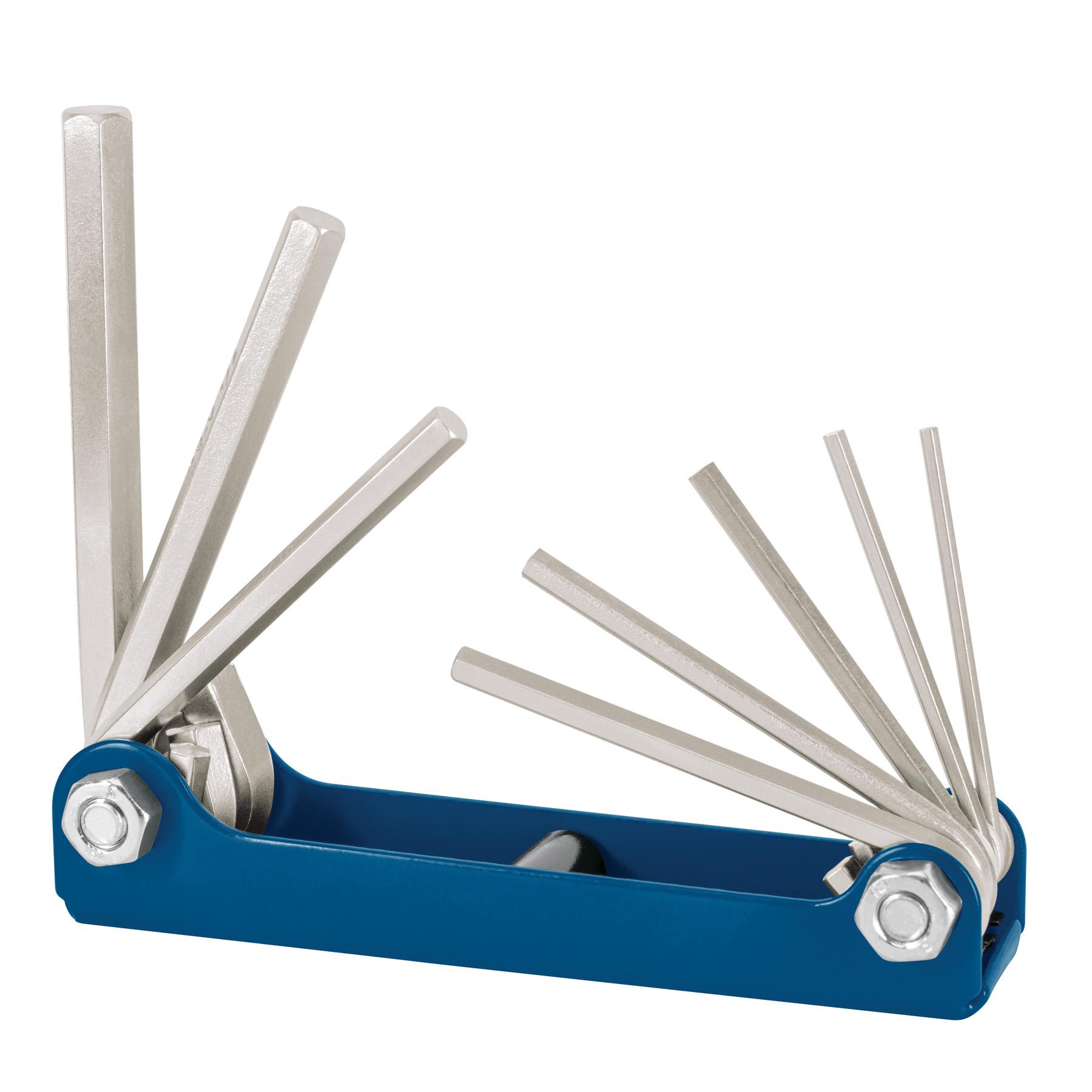 JUEGO DE 8 LLAVES ALLEN MM TIPO NAVAJA, CUERPO DE LÁMINA