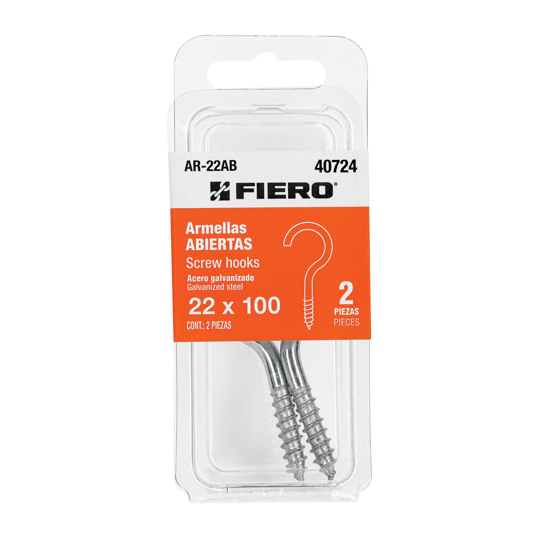 BLÍSTER CON 2 ARMELLAS ABIERTAS 22X100