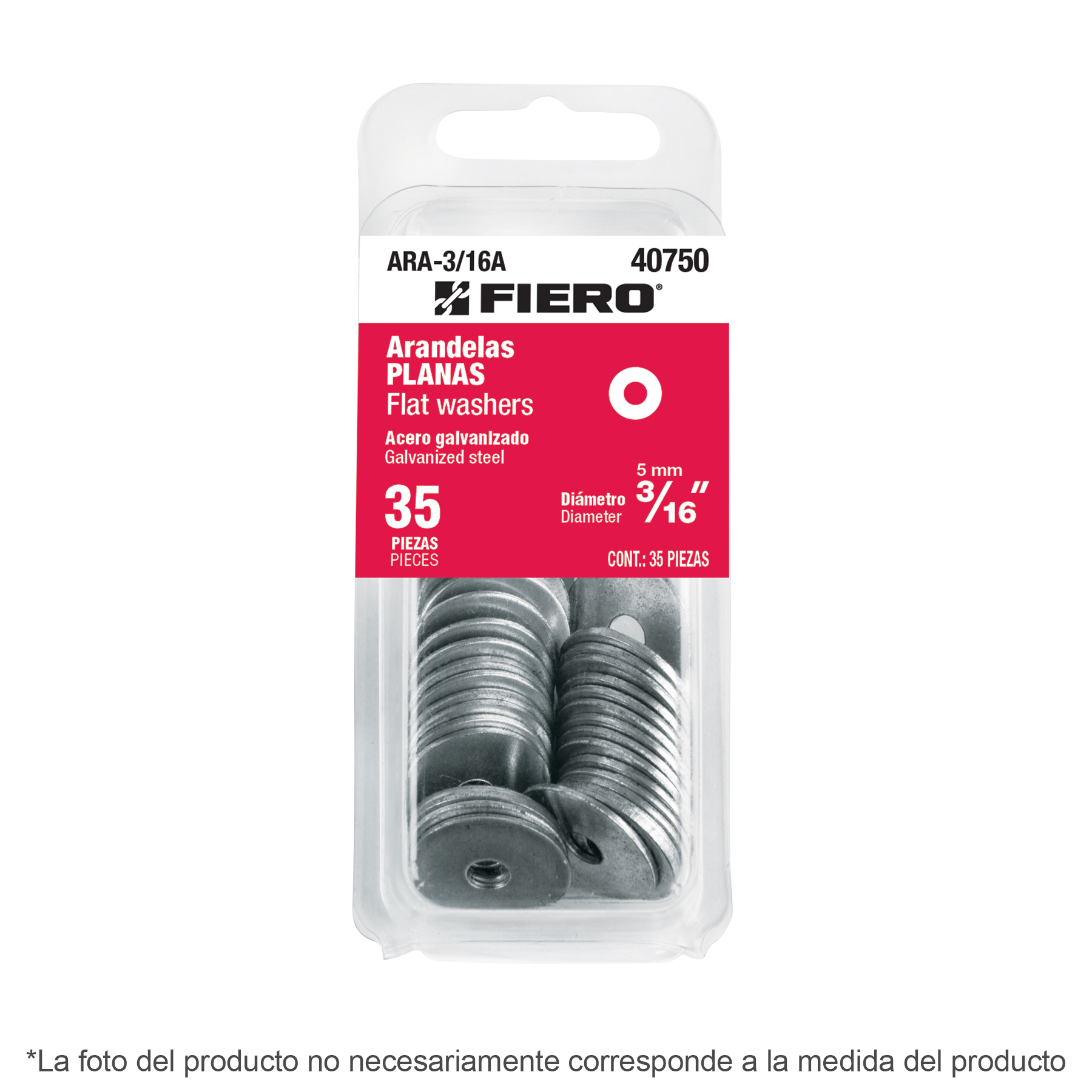 "BLÍSTER CON 25 ARANDELAS PLANAS DE 5/16"""