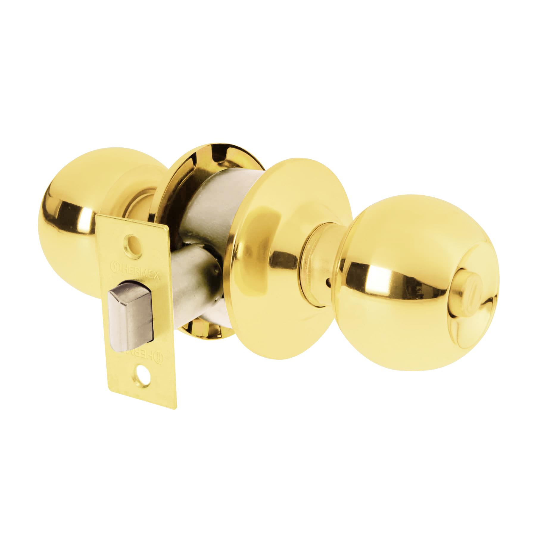 CERRADURA TIPO ESFERA, CILÍNDRICO, BAÑO, BRILLANTE, BASIC