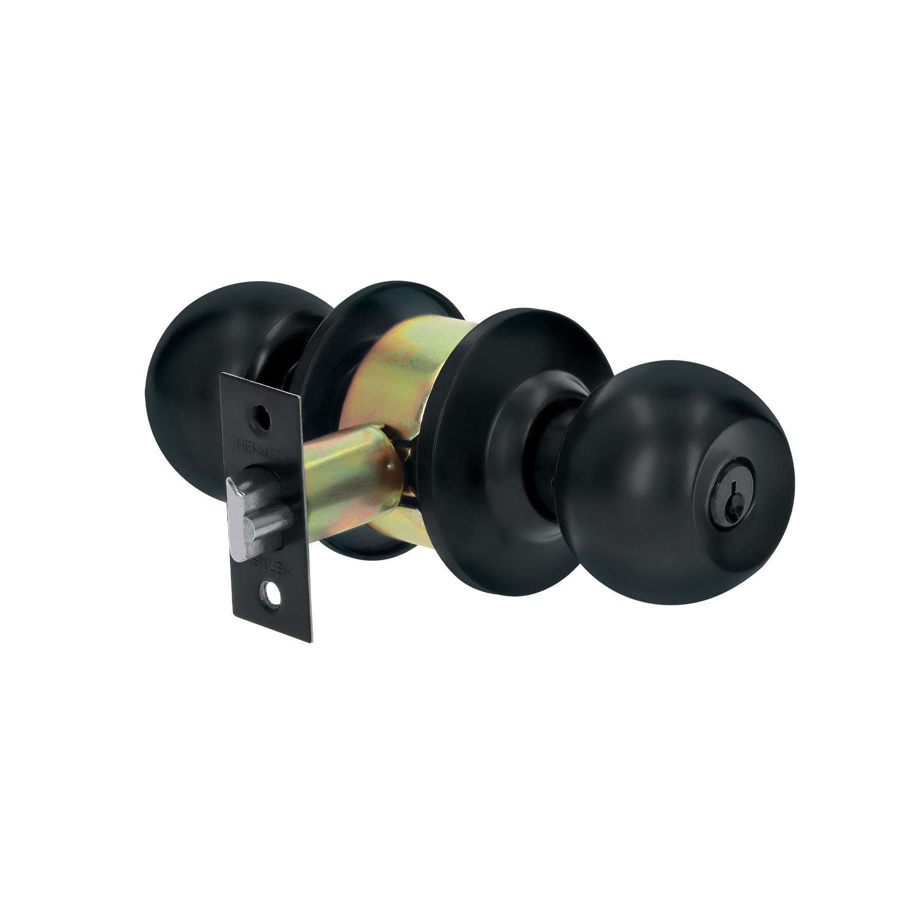 CERRADURA TIPO ESFERA, CILÍNDRICO PARA ENTRADA, NEGRO