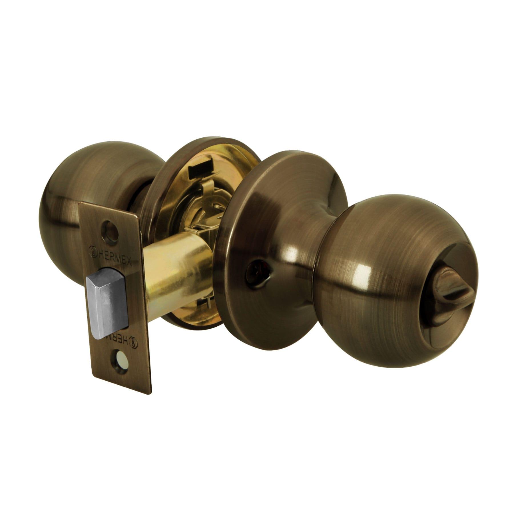CERRADURA TIPO ESFERA, TUBULAR, BAÑO, ANTIGUO, HERMEX BASIC