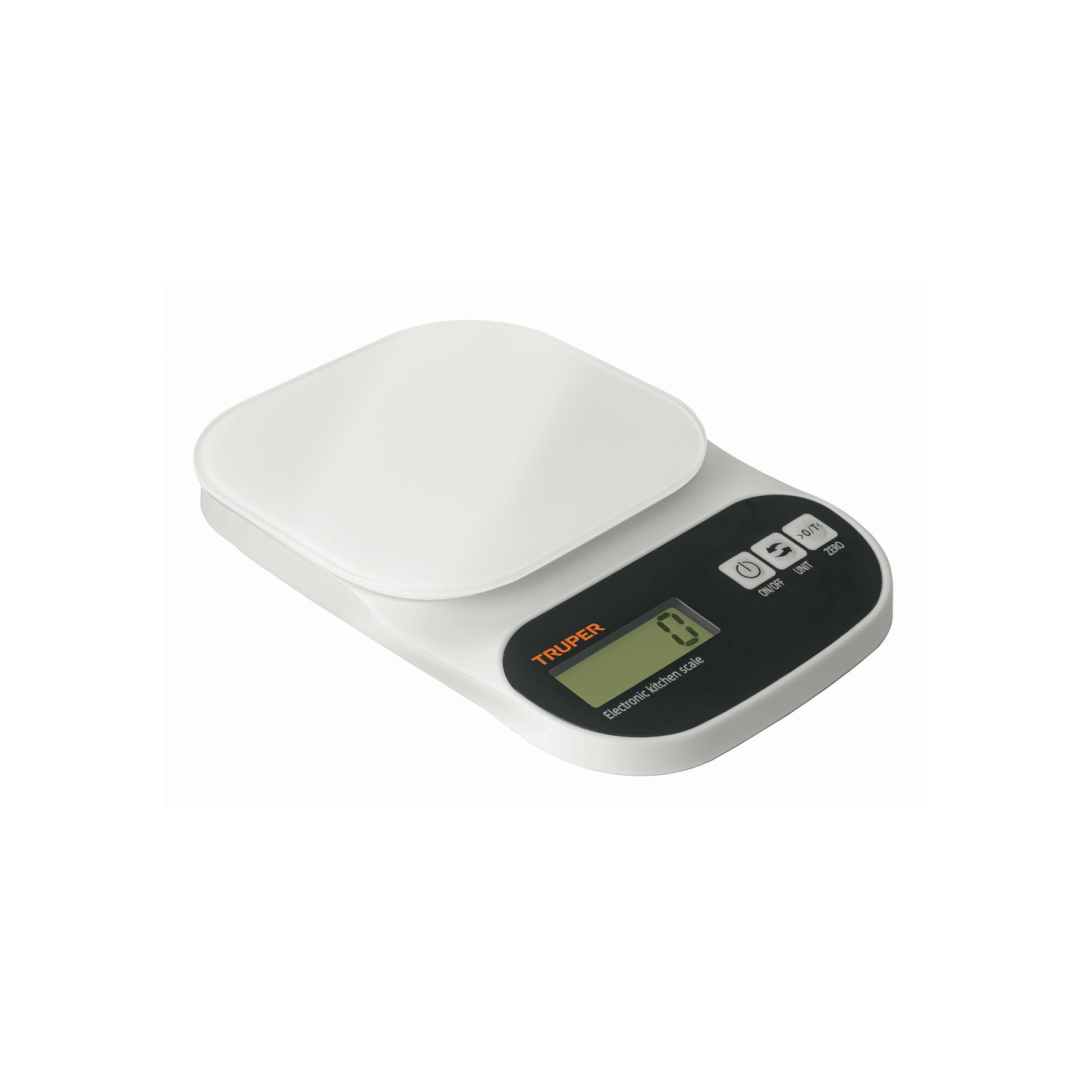 BÁSCULA DIGITAL PARA COCINA PLATO DE VIDRIO, 5 KG, TRUPER