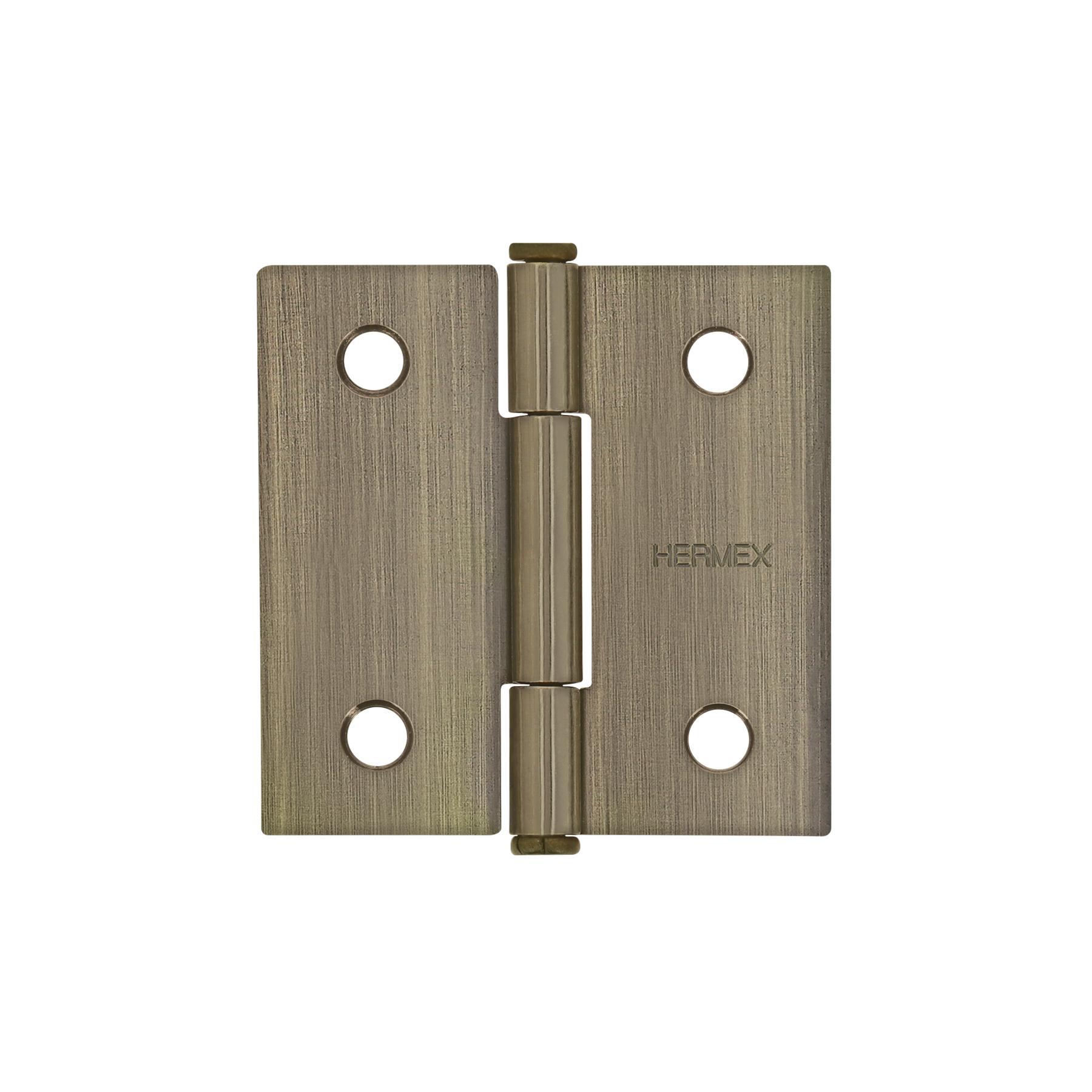 BISAGRA CUADRADA 2', LATÓN ANTIGUO, CABEZA PLANA, HERMEX