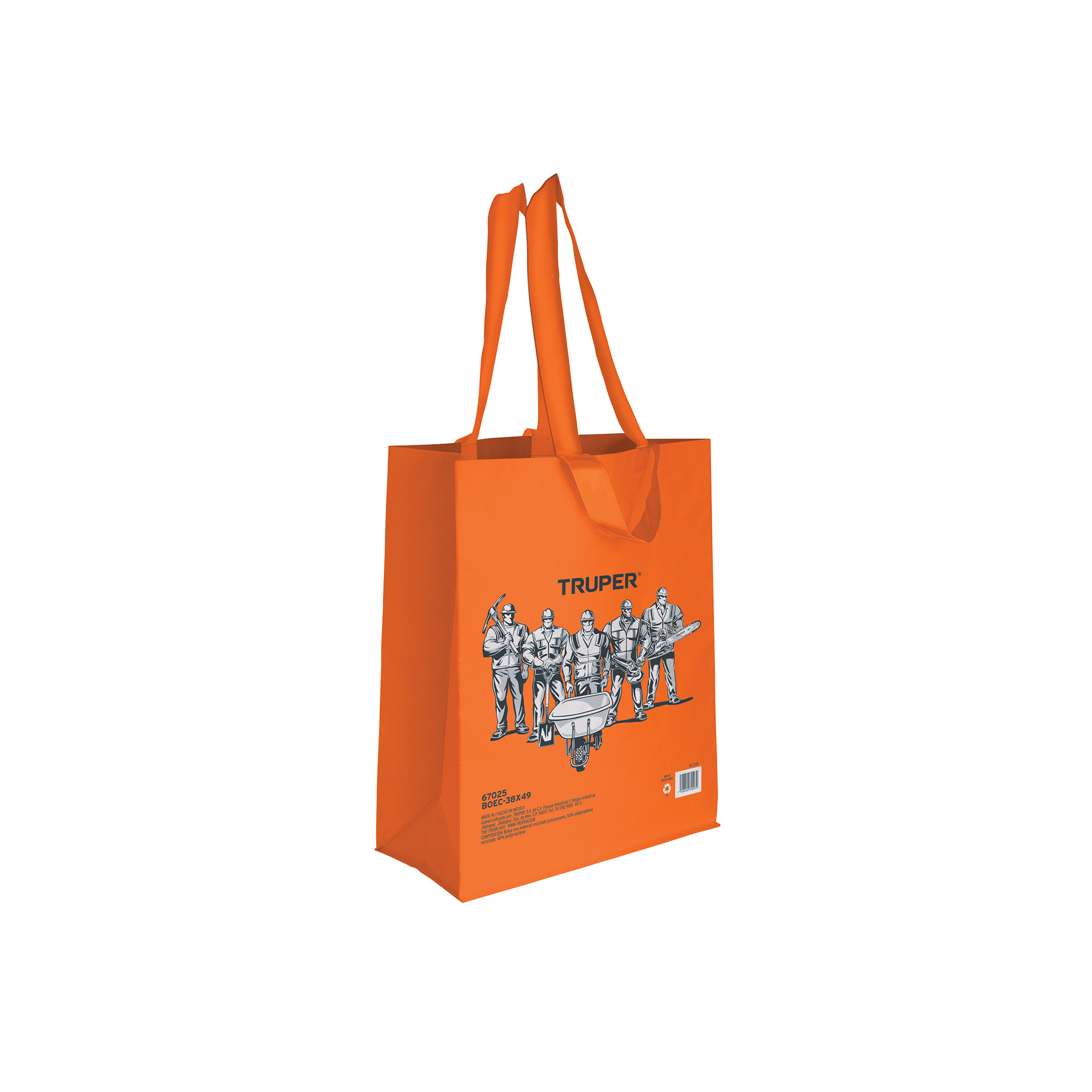 BOLSA ECOLÓGICA NARANJA DE POLIPROPILENO, 38 X 49 CM