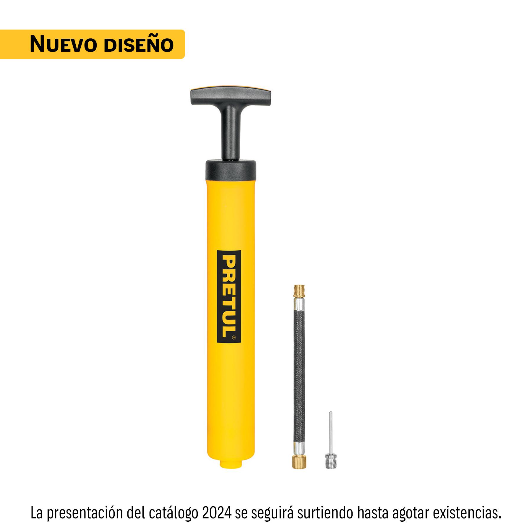 MINI BOMBA MANUAL PARA INFLAR BALONES, 14.5 PSI, PRETUL