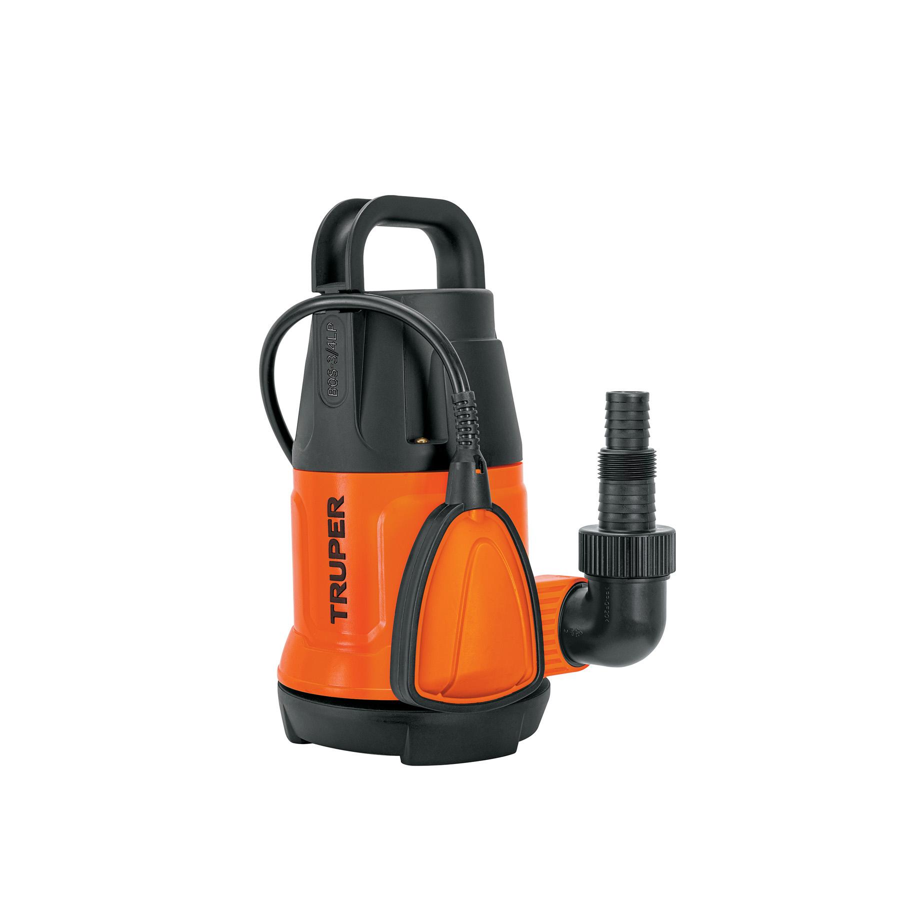 BOMBA SUMERGIBLE PLÁSTICA PARA AGUA LIMPIA 3/4 HP, TRUPER