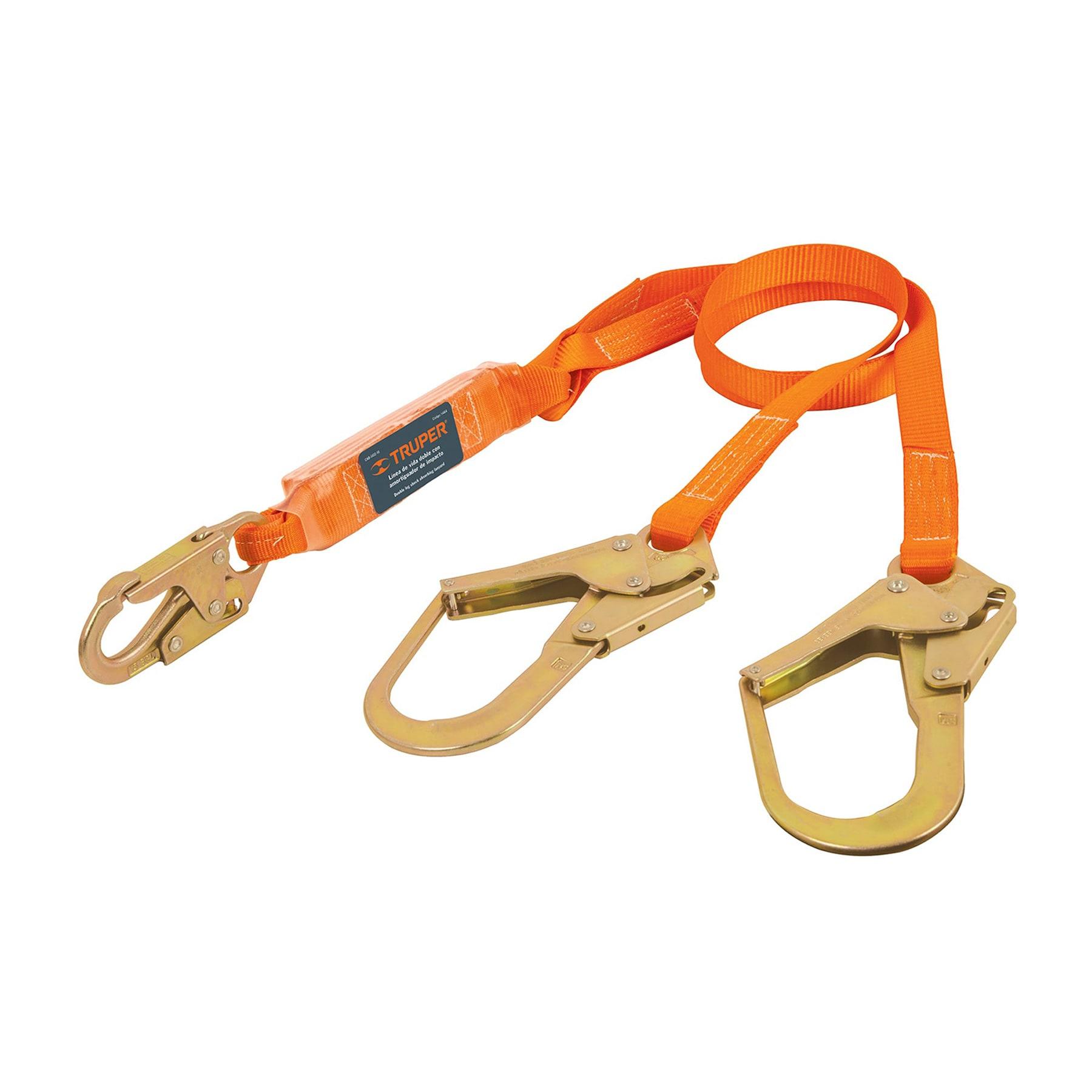 LÍNEA VIDA ABSORBEDOR IMPACTO DOBLE BRAZO GANCHO GRANDE,ANSI