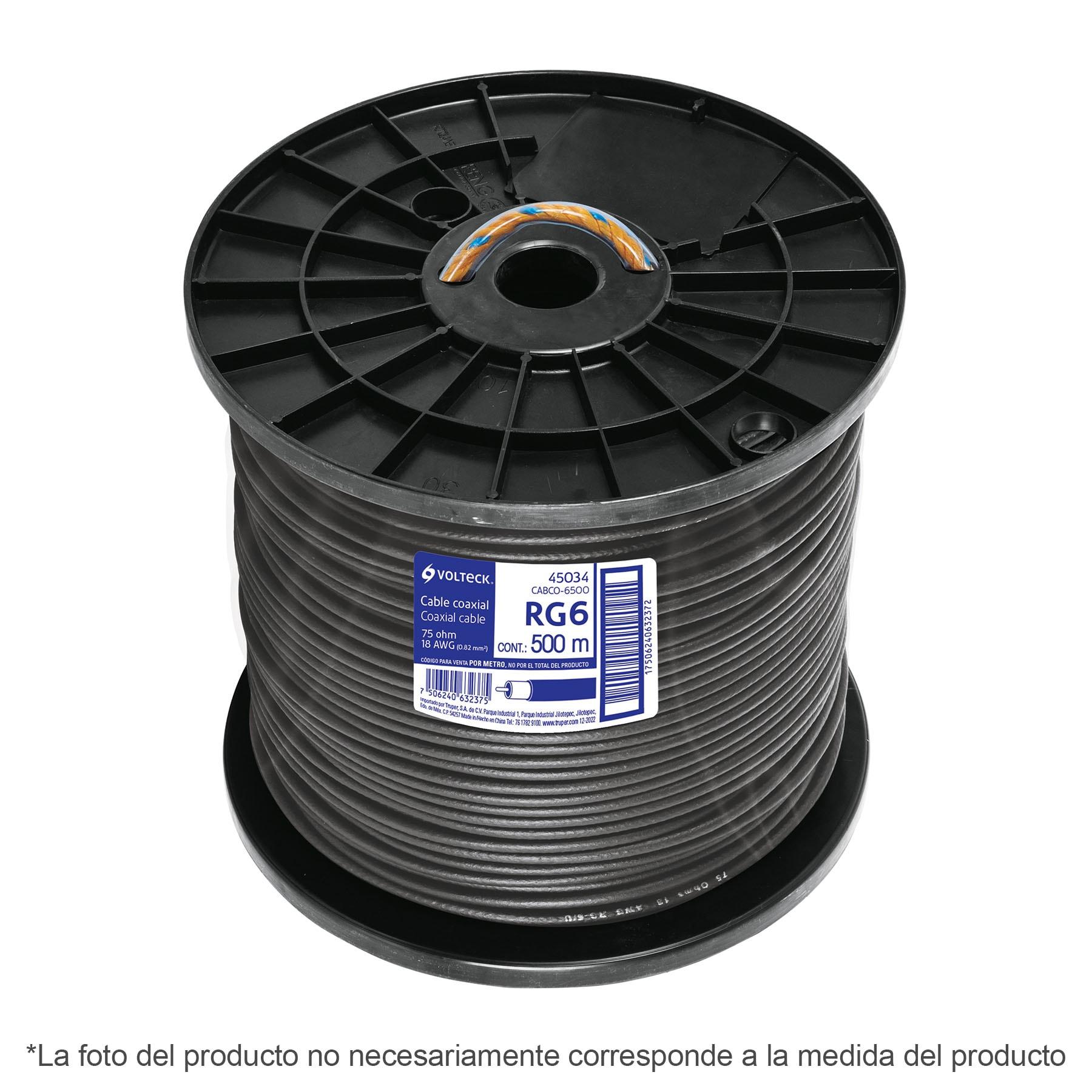 METRO DE CABLE COAXIAL RG6 EN CARRETE DE 305 M, VOLTECK