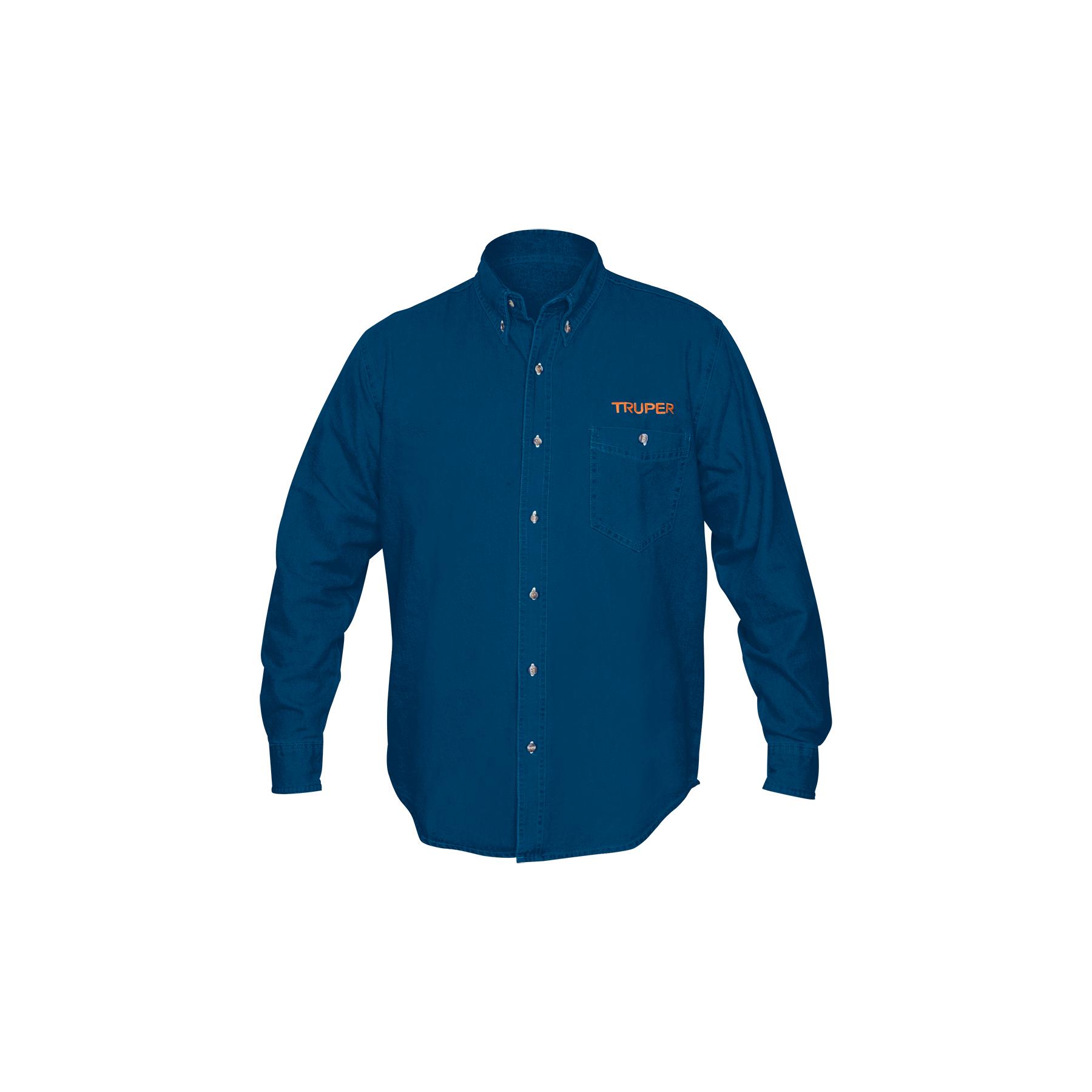 CAMISA DE MEZCLILLA PARA CABALLERO, MANGA LARGA, TALLA EEG