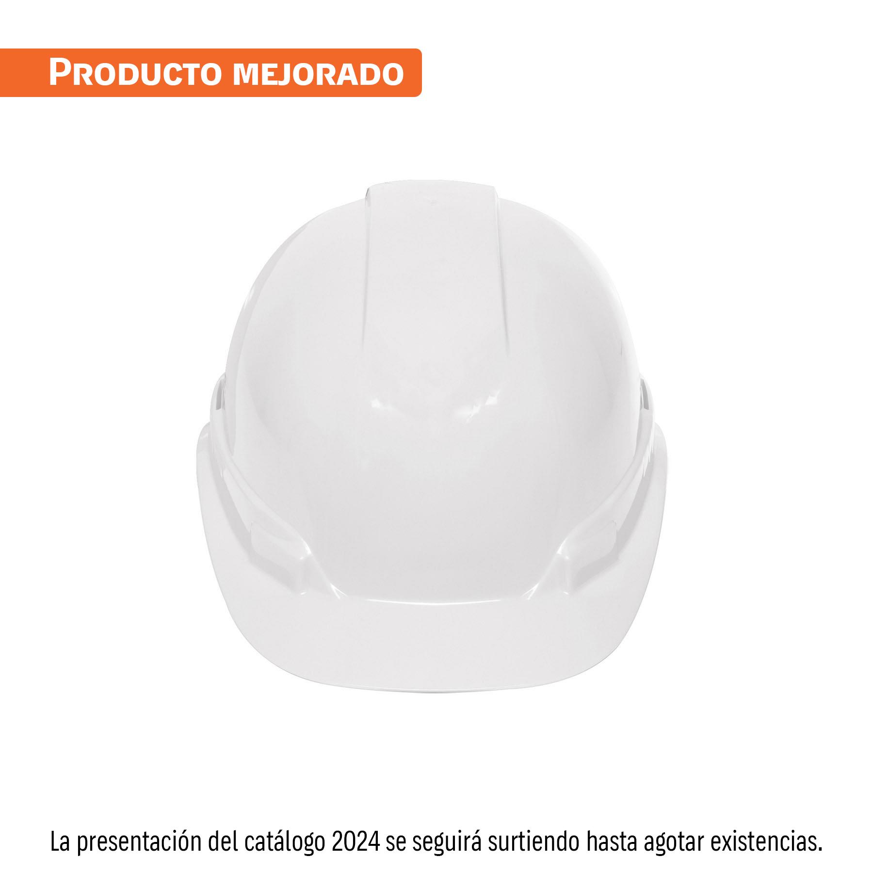 CASCO DE SEGURIDAD VENTILADO, AJUSTE DE MATRACA, BLANCO