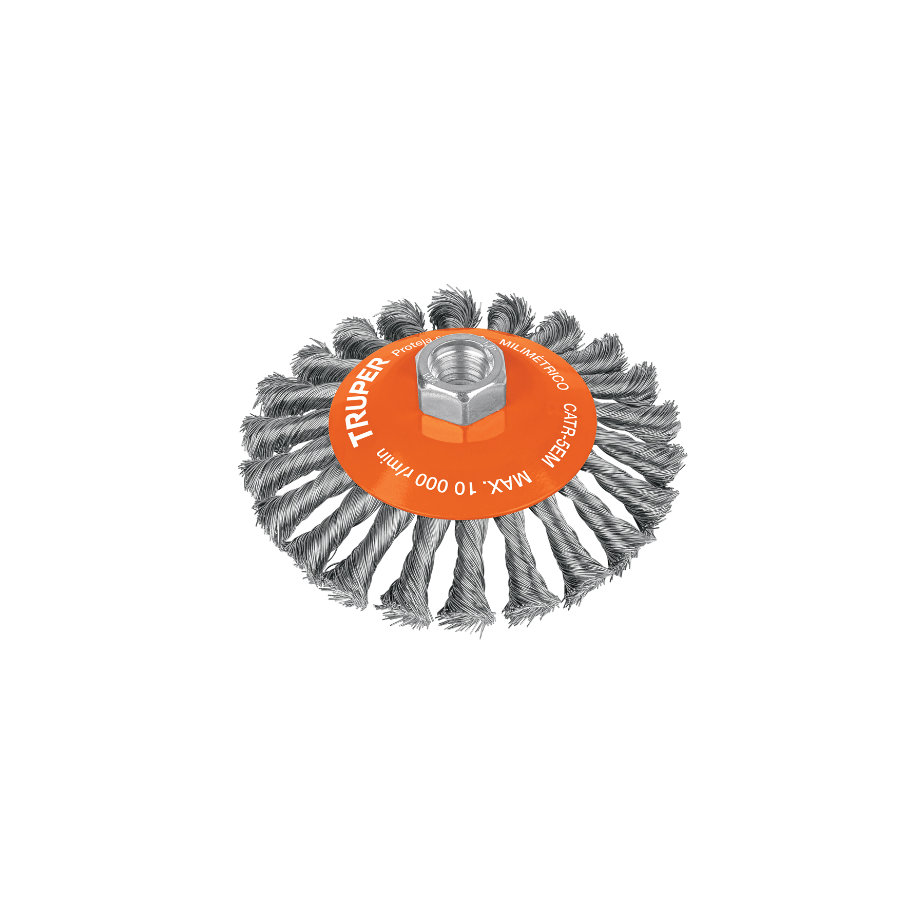 CARDA TIPO CÓNICO 5' ALAMBRE TRENZADO, EJE M14, TRUPER