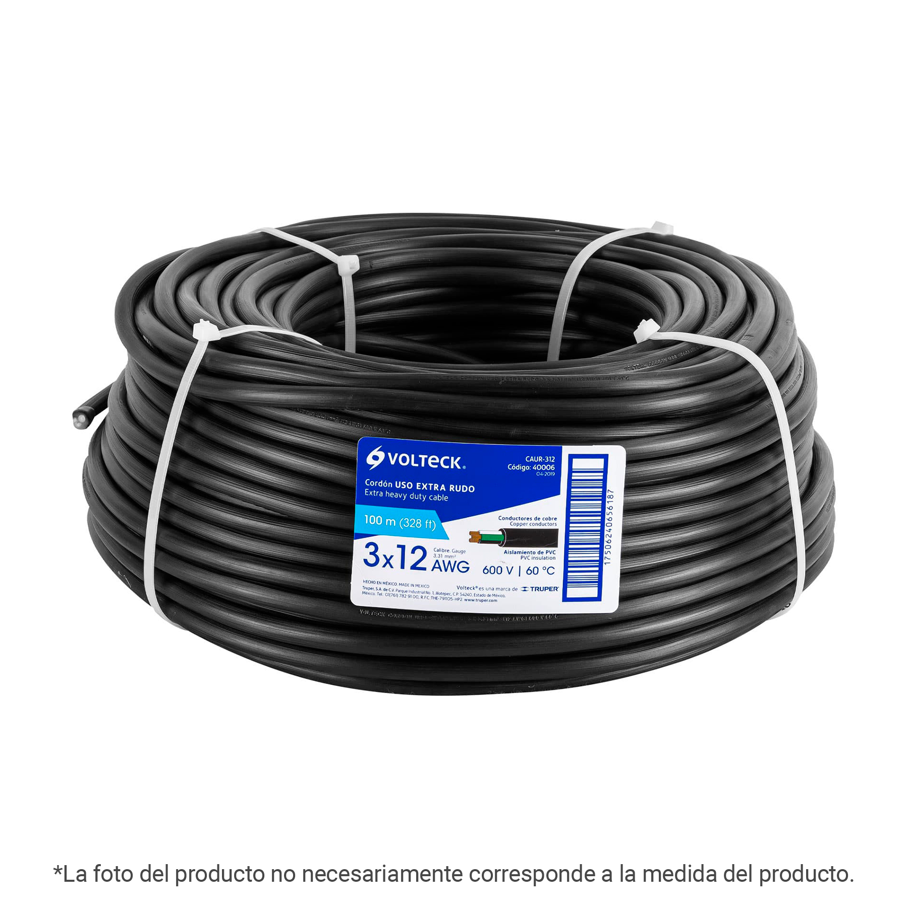 CABLE USO RUDO, 3X10, 100 M.