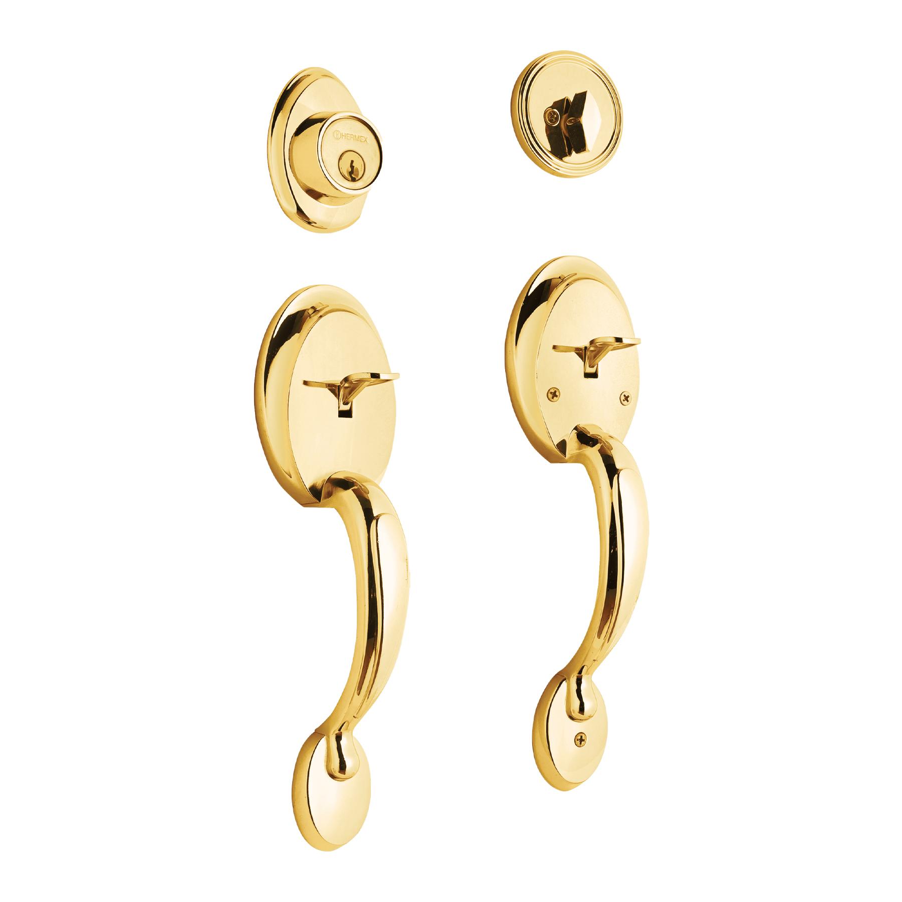 DOBLE JALADERA, PERILLA Y CERROJO MARIPOSA, BRILLANTE, BASIC