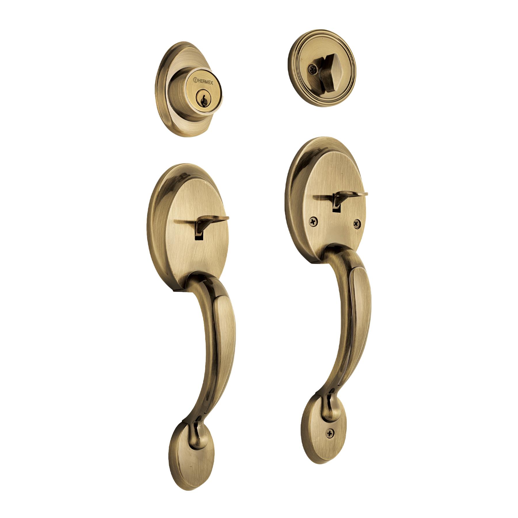 DOBLE JALADERA, PERILLA Y CERROJO MARIPOSA, ANTIGUO, BASIC