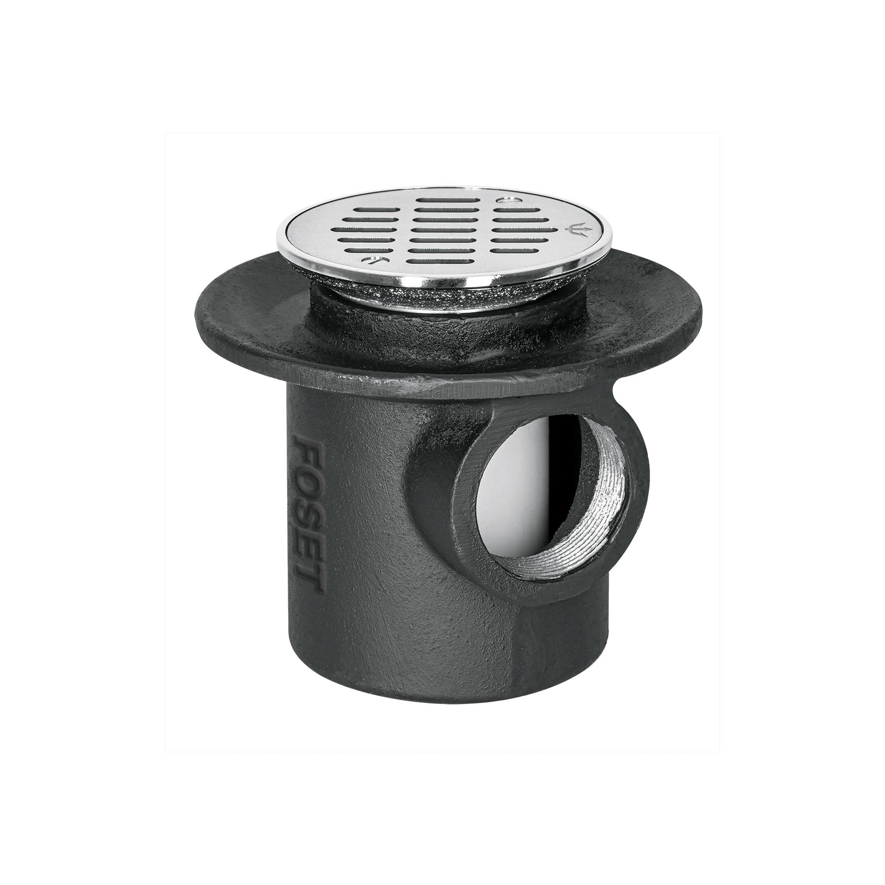 COLADERA DE HIERRO DE UNA BOCA PARA PISO, REJILLA INOX