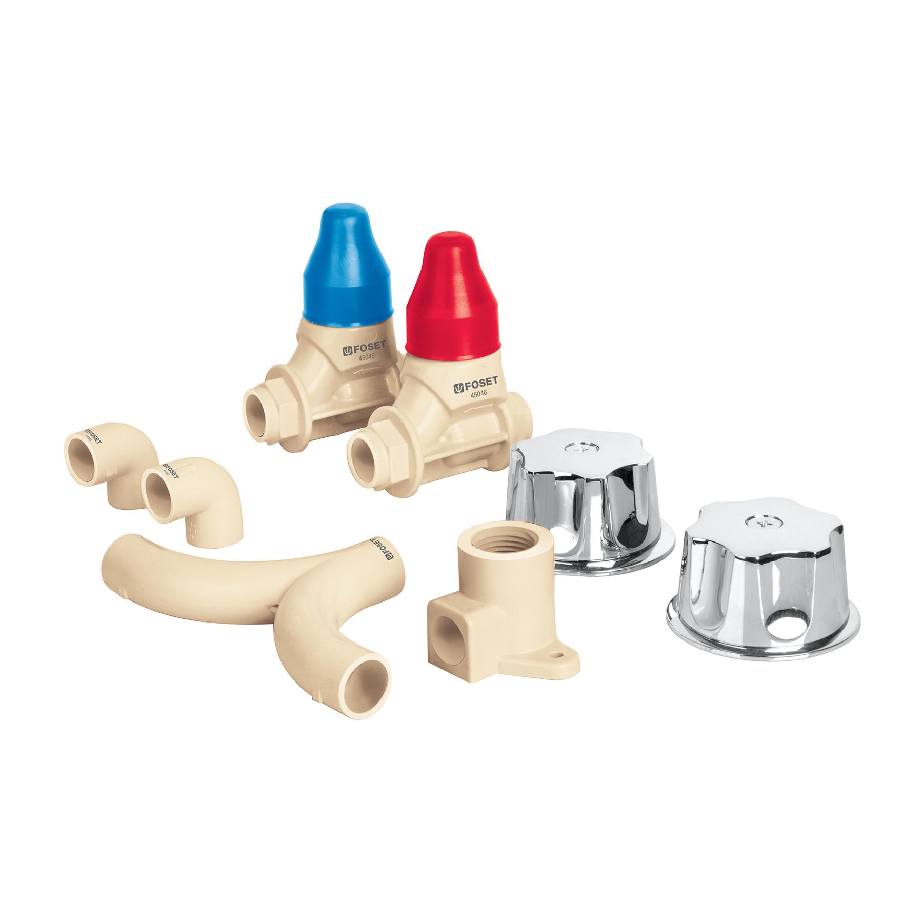 KIT DE CONEXIONES Y VÁLVULAS CPVC PARA INSTALACIÓN REGADERA