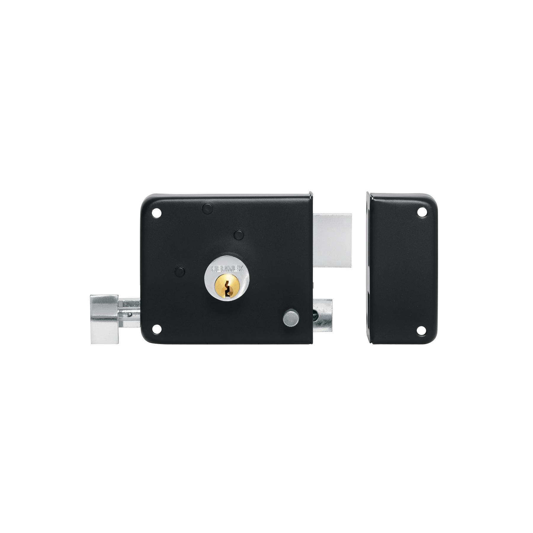 CERRADURA SOBREPONER DERECHA, TRADICIONAL, NEGRO