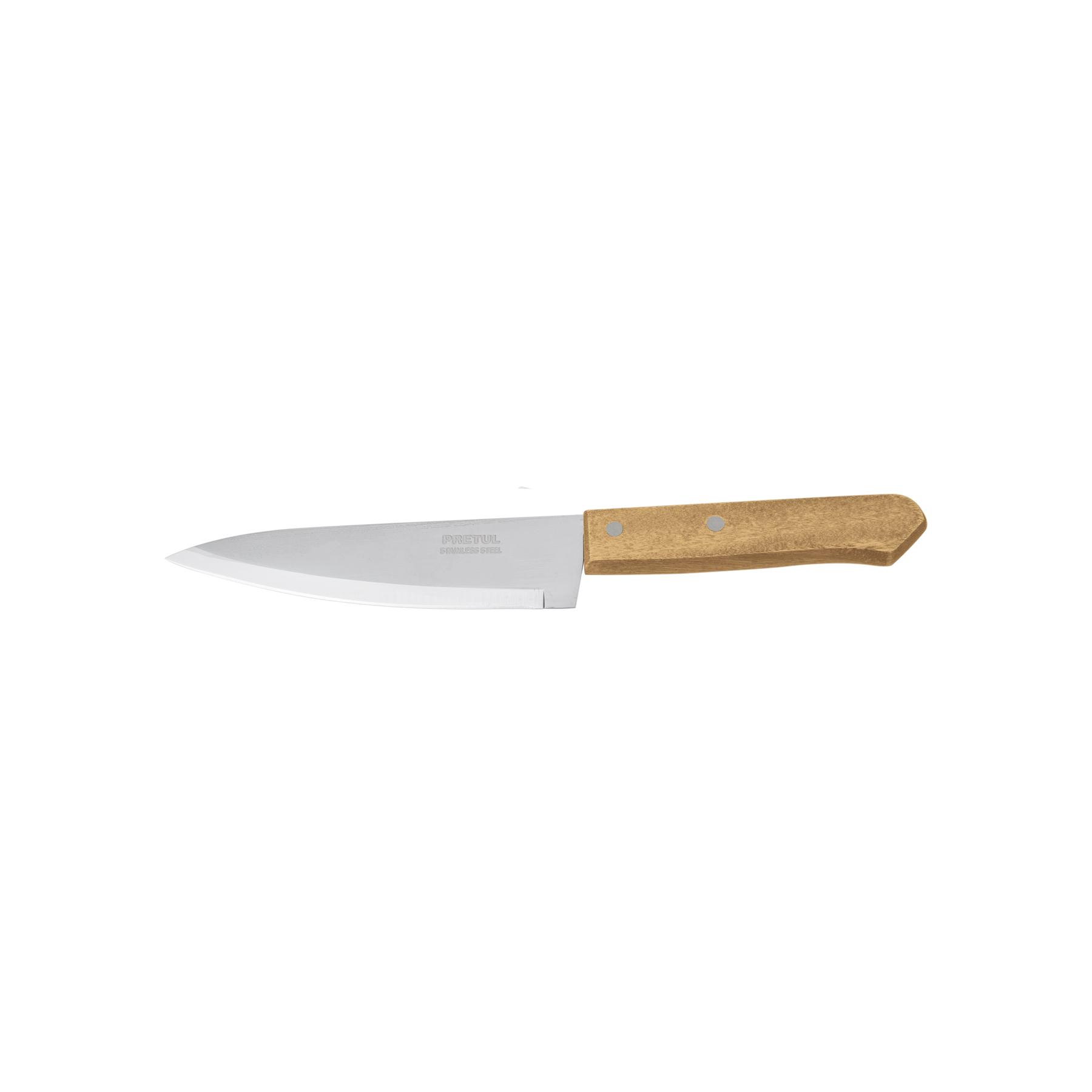 CUCHILLO DE CHEF 7' MANGO DE MADERA, PRETUL