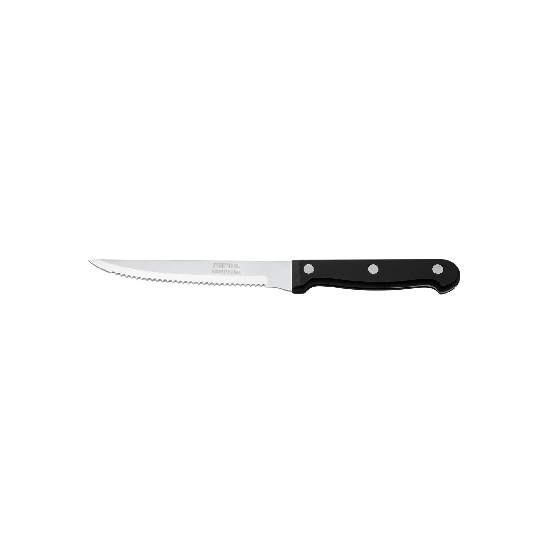 CUCHILLO CON SIERRA PARA ASADO 5' MANGO DE PLÁSTICO, PRETUL