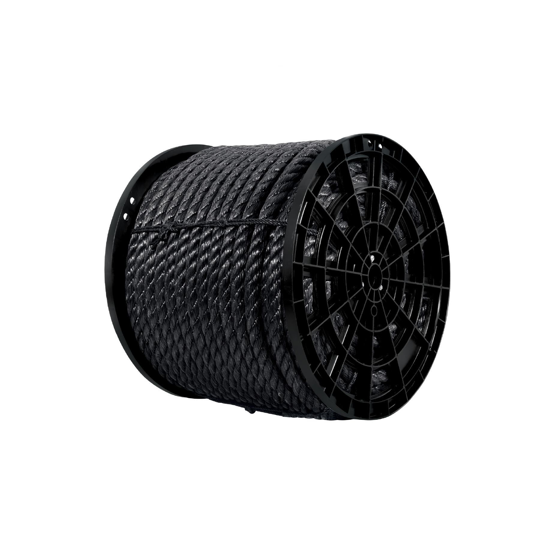 KILO CUERDA NEGRA PP 25 MM, ROLLO 30 KG