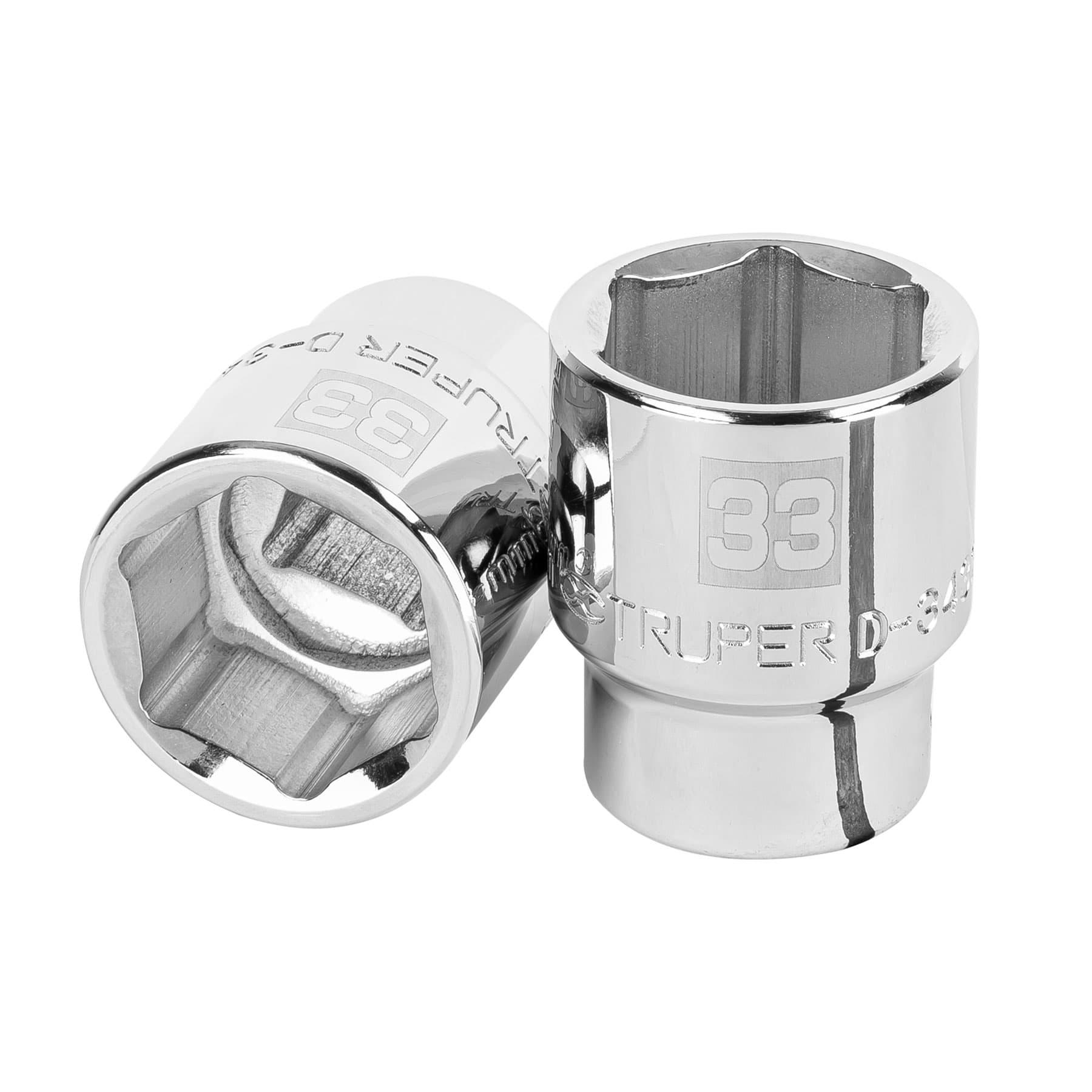 DADO DE 33 MM, 6 PUNTAS, CUADRO 3/4', TRUPER