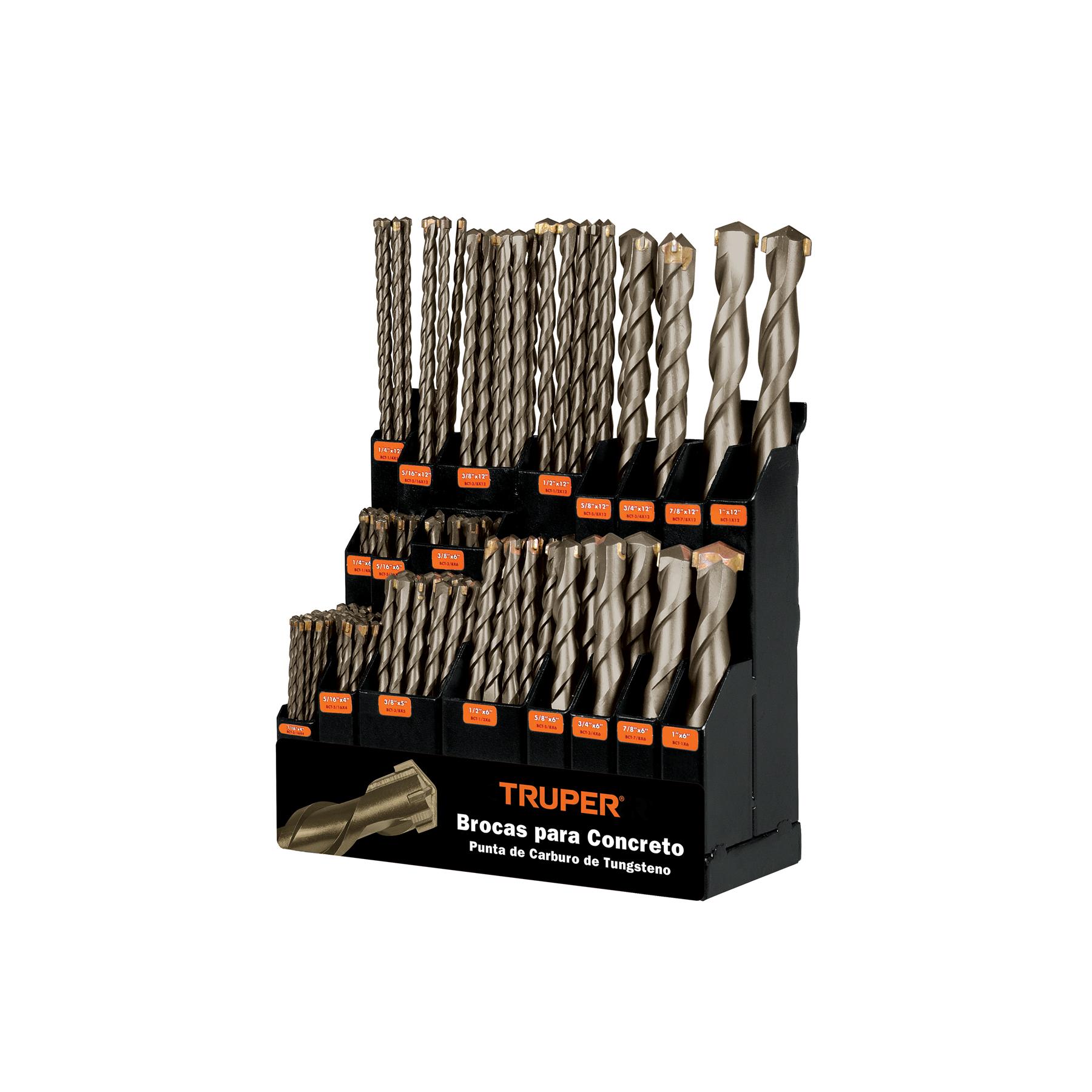 EXHIBIDOR DESPACHADOR CON BROCAS PARA CONCRETO, TRUPER