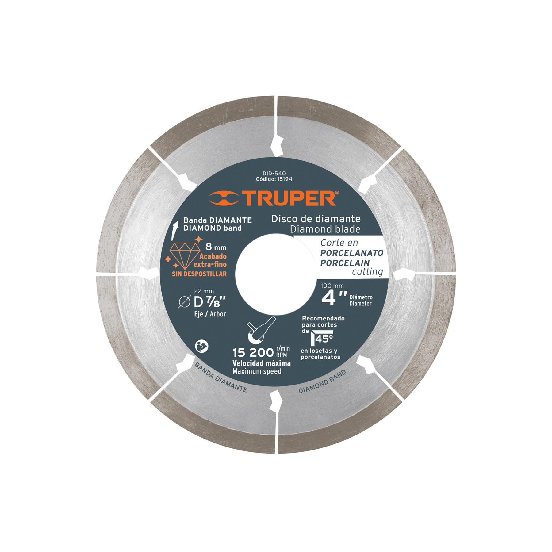 DISCO DE DIAMANTE DE 4' X 1.3 MM CORTE DE PORCELANATO
