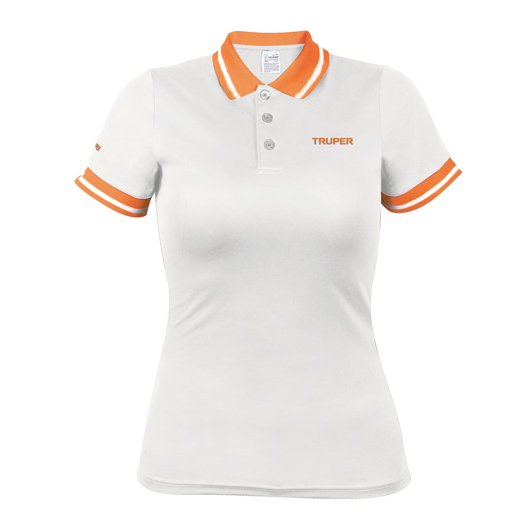 PLAYERA POLO PERFORMANCE BLANCA, PARA DAMA, TALLA CH