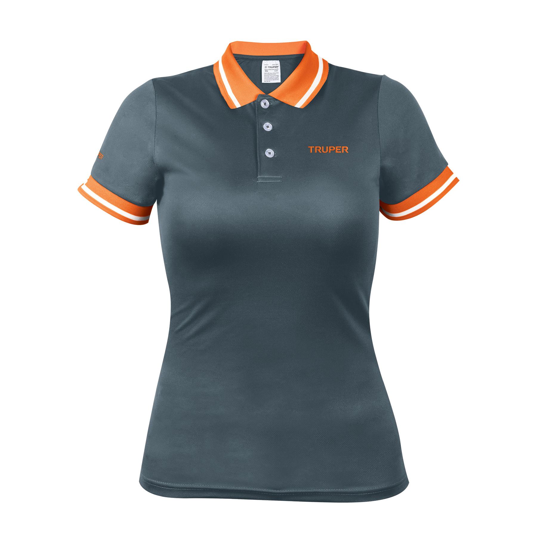 PLAYERA POLO PERFORMANCE GRIS, PARA DAMA, TALLA G, TRUPER