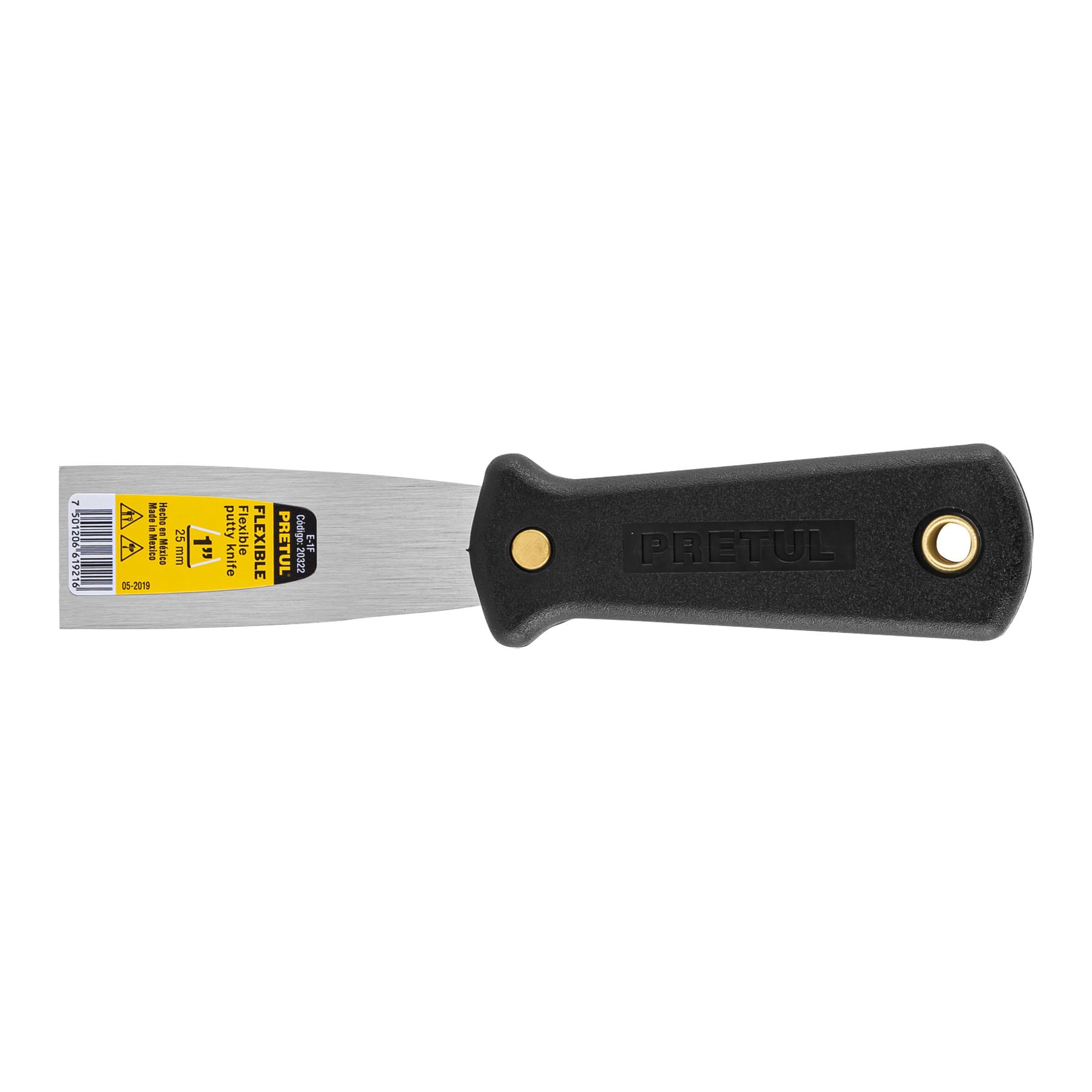 ESPÁTULA FLEXIBLE 1' CON MANGO DE PLÁSTICO, PRETUL