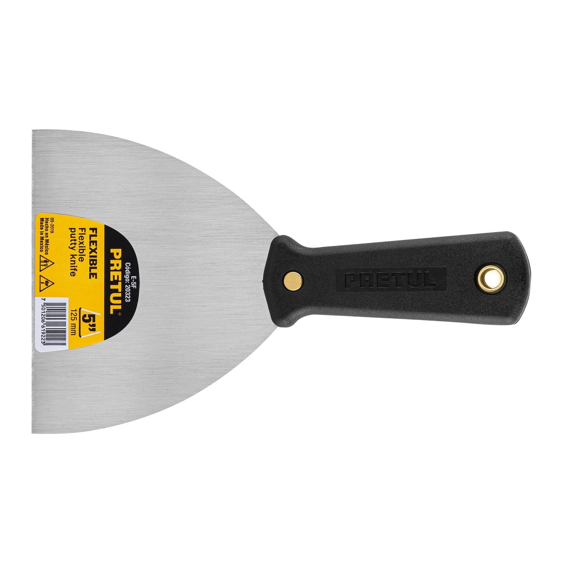 ESPÁTULA FLEXIBLE 5' CON MANGO DE PLÁSTICO, PRETUL