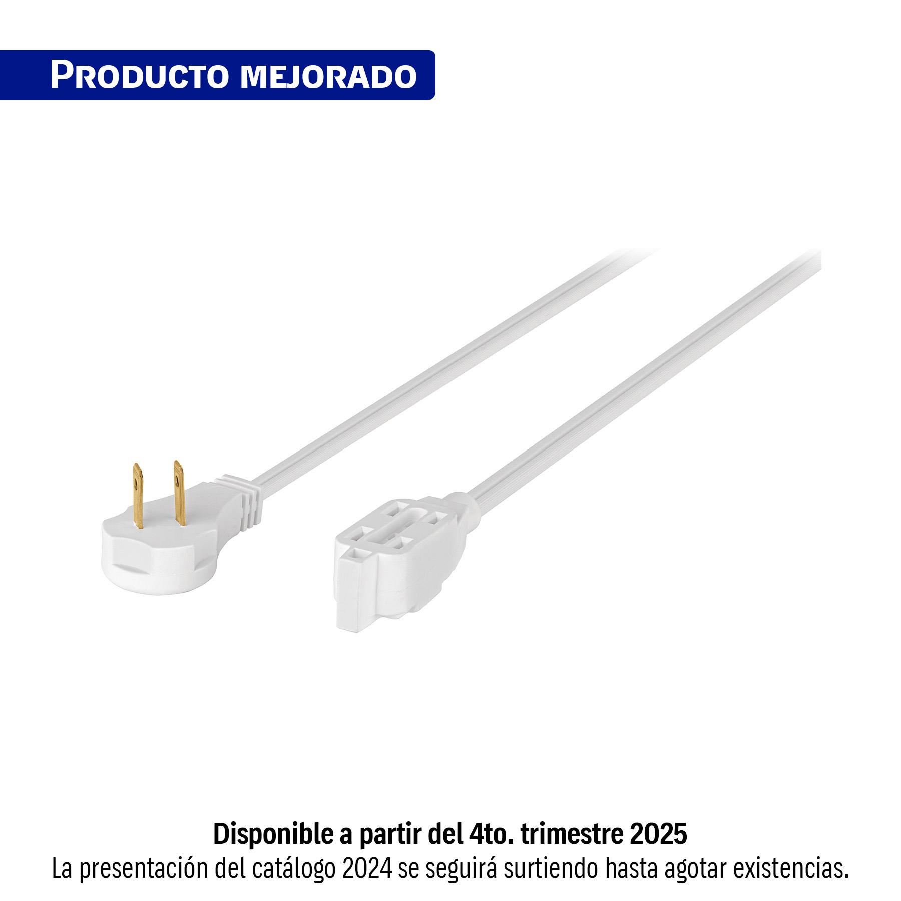 EXTENSIÓN ELÉCTRICA DOMÉSTICA 3 M BLANCA CON CLAVIJA PLANA