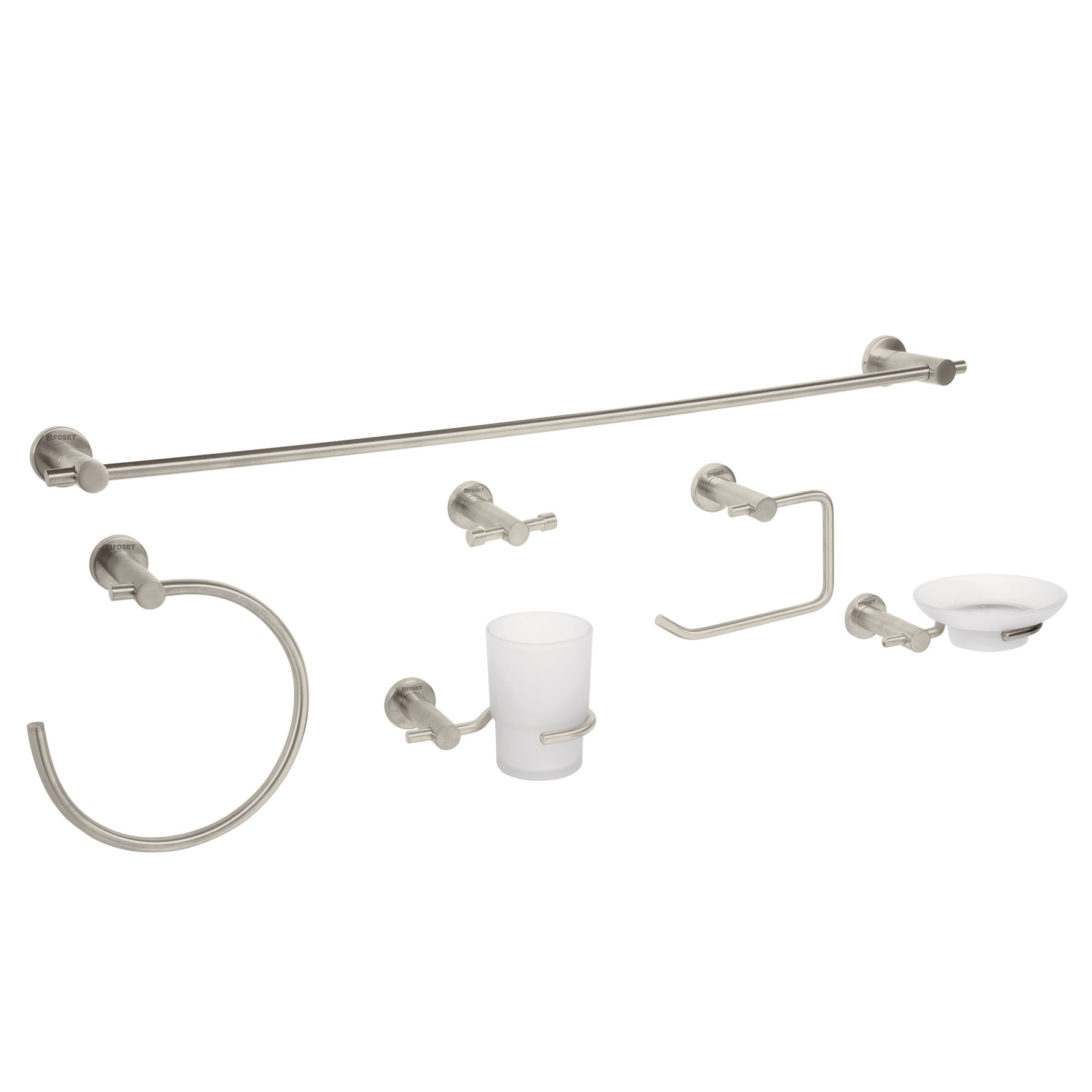 JUEGO DE 6 ACCESORIOS PARA BAÑO ACABADO SATÍN, FOSET ELEMENT