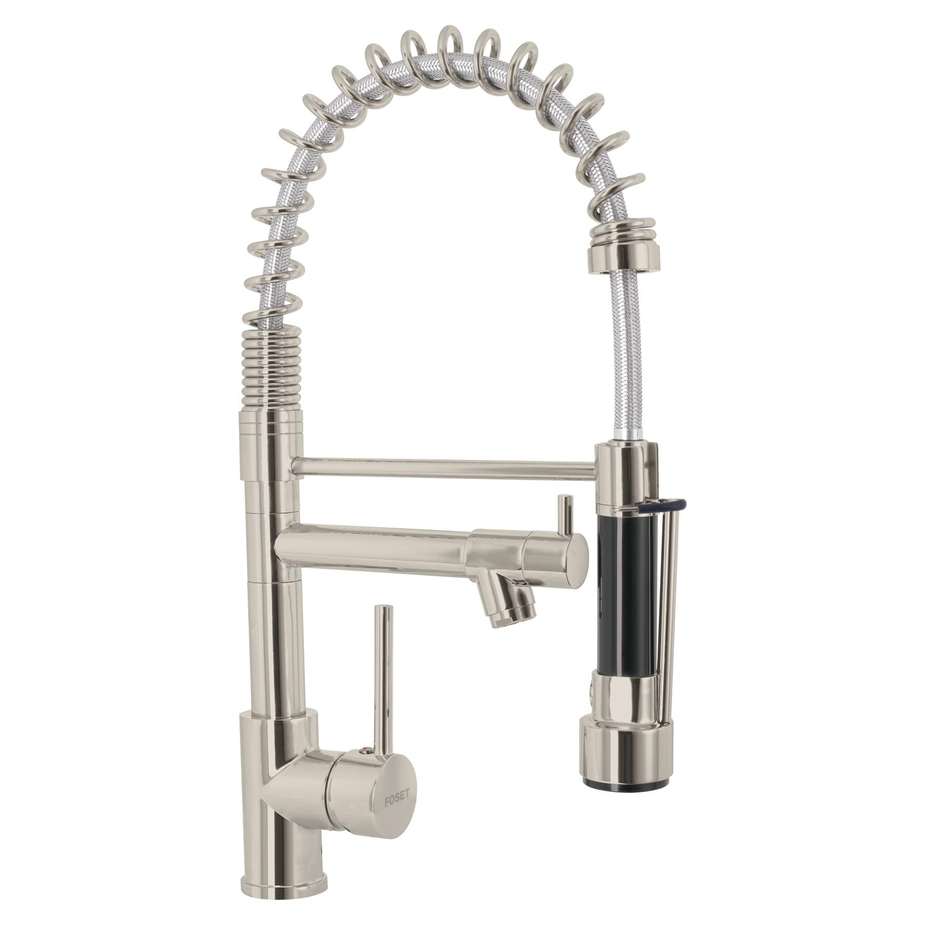 MONOMANDO CON DOBLE SALIDA PARA FREGADERO, SATÍN, ELEMENT