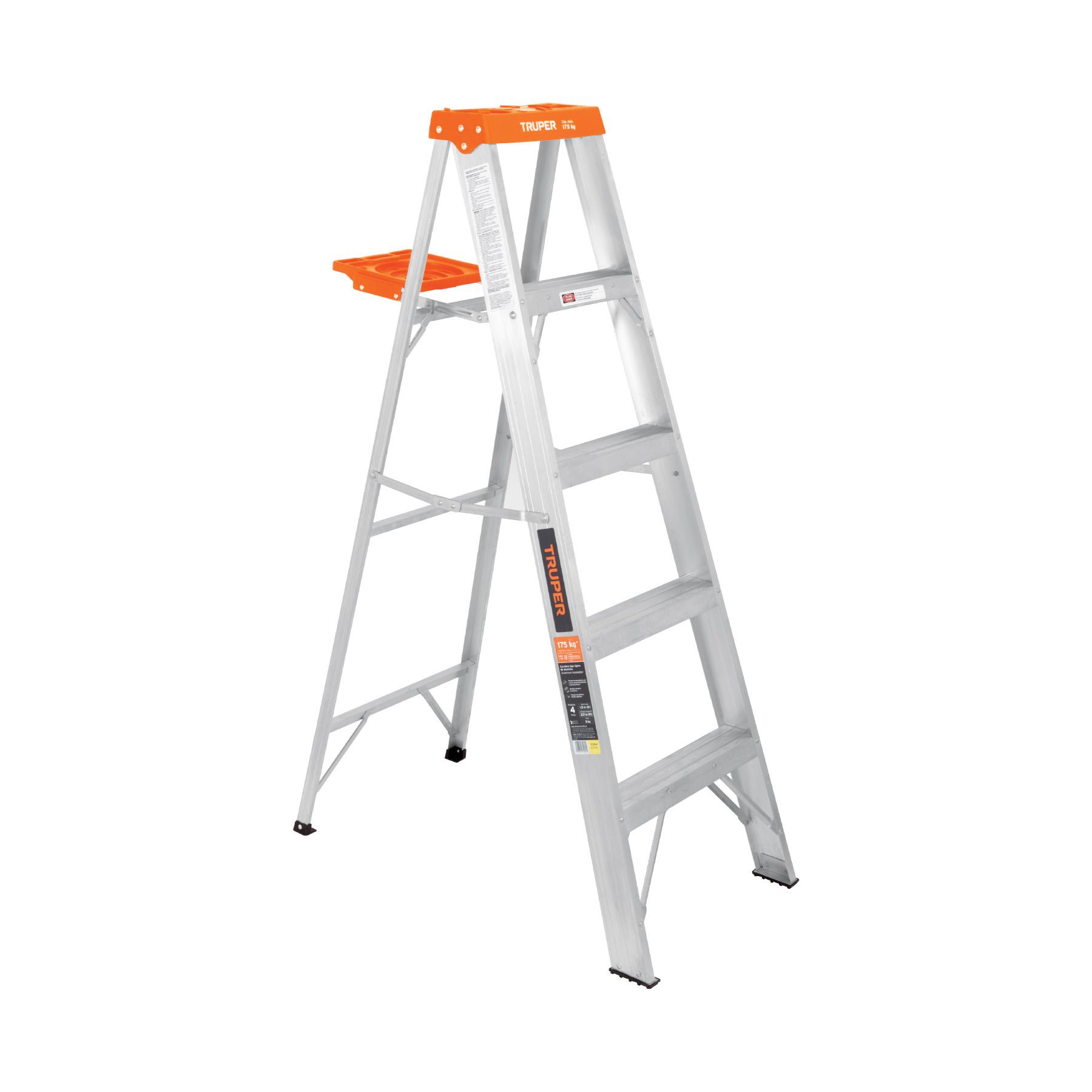 ESCALERA DE TIJERA TIPO LL 4 PELDAÑOS Y BANDEJA, TRUPER