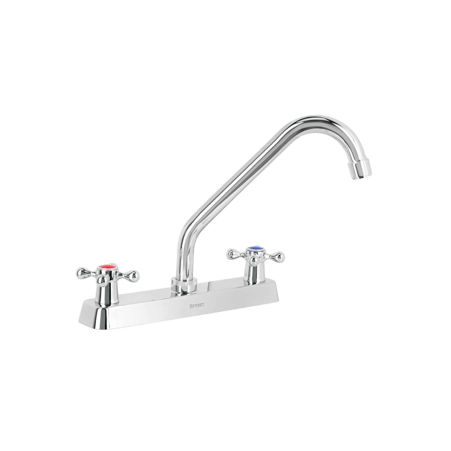 MEZCLADORA 8' P/FREGADERO, CUELLO LARGO, MANERALES CRUCETA