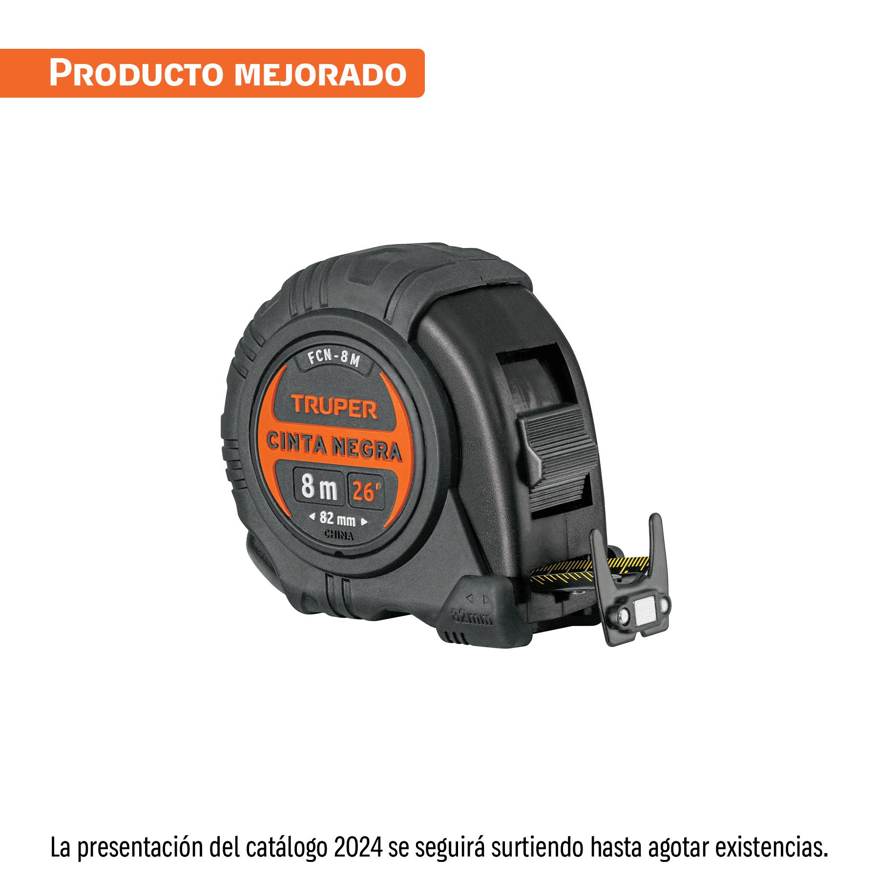 FLEXÓMETRO CONTRA IMPACTOS CINTA NEGRA X-ANCHA 27 MM 8 M