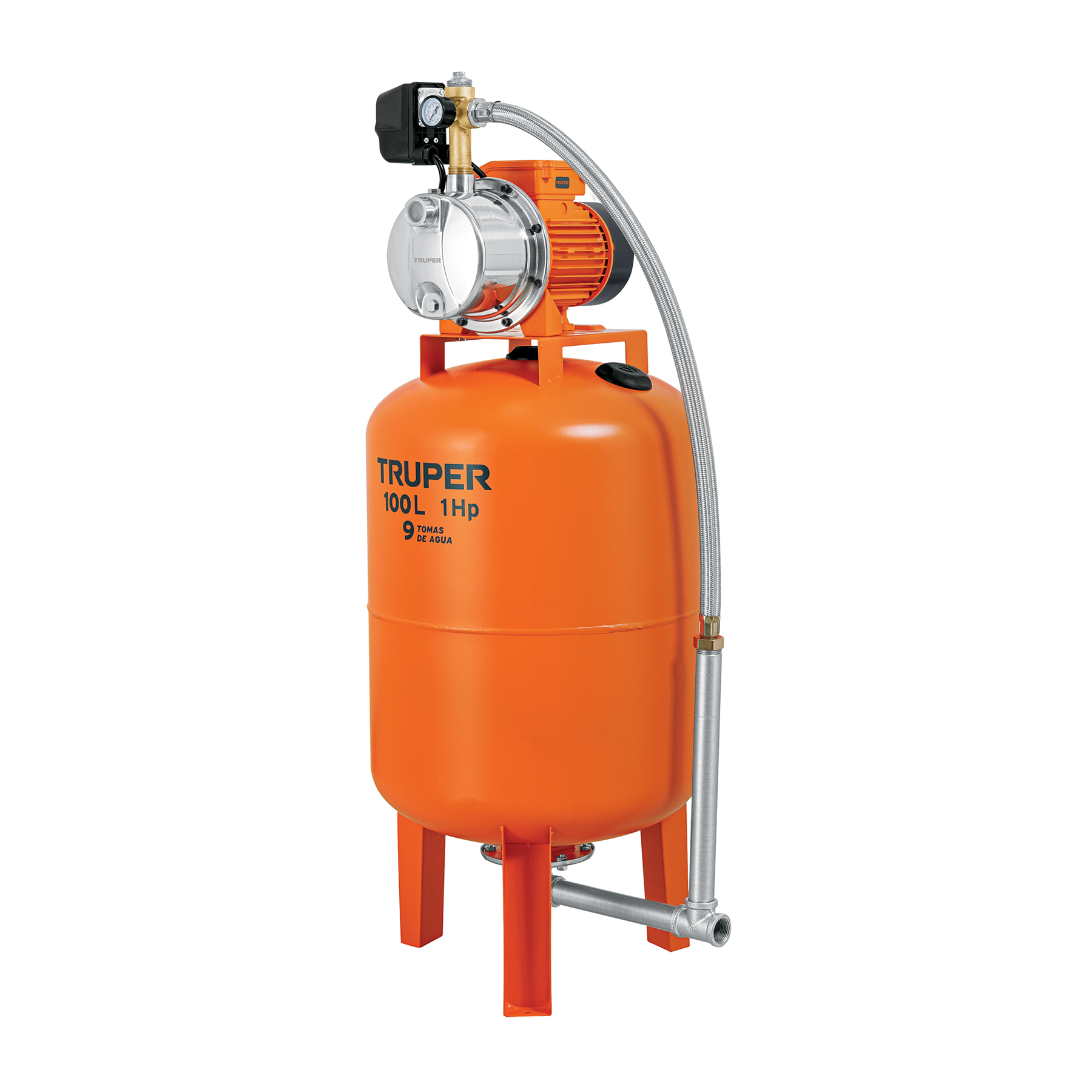 BOMBA HIDRONEUMÁTICA 1 HP, 100 LITROS, TRUPER