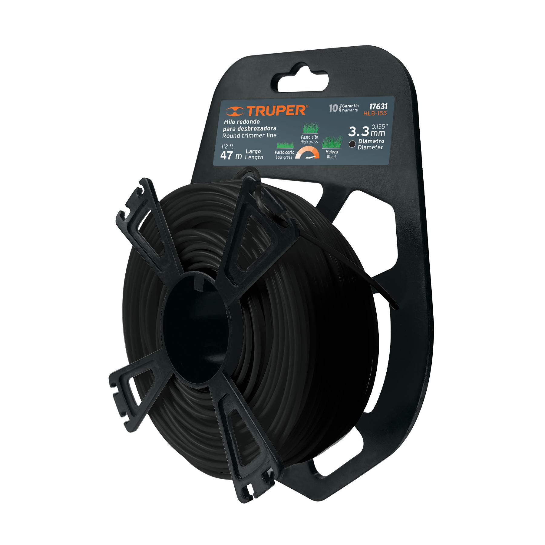 ROLLO DE HILO PARA DESBROZADORA, 3.7 MM X 34 M, TRUPER