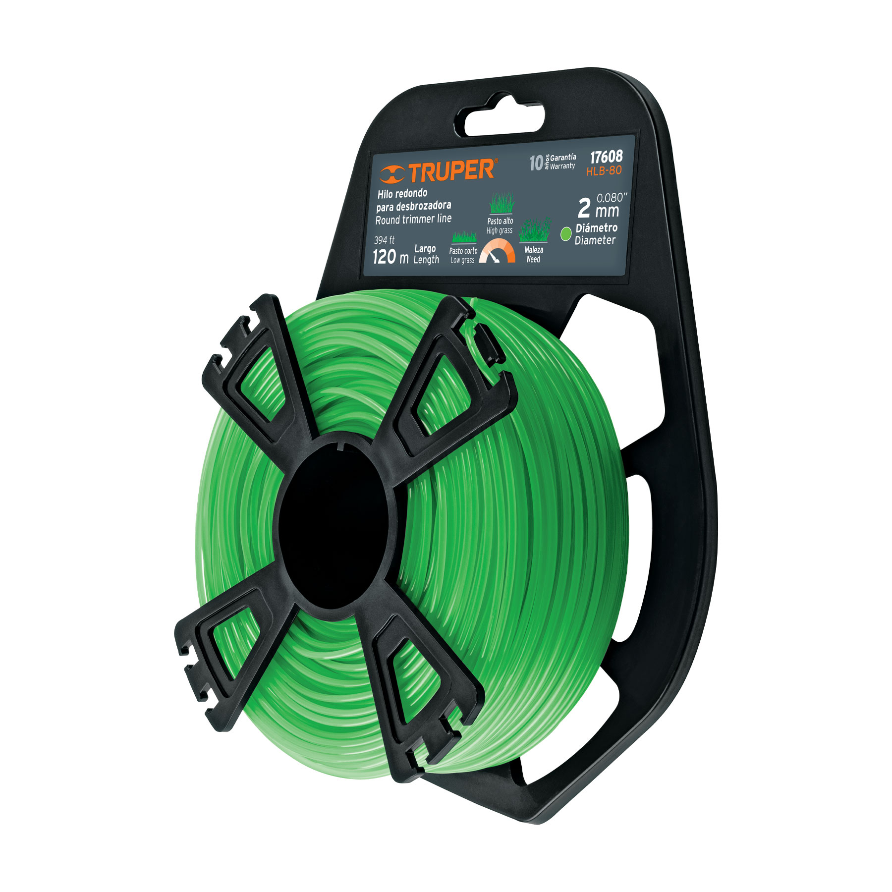 ROLLO DE HILO PARA DESBROZADORA, 2 MM X 120 M, TRUPER