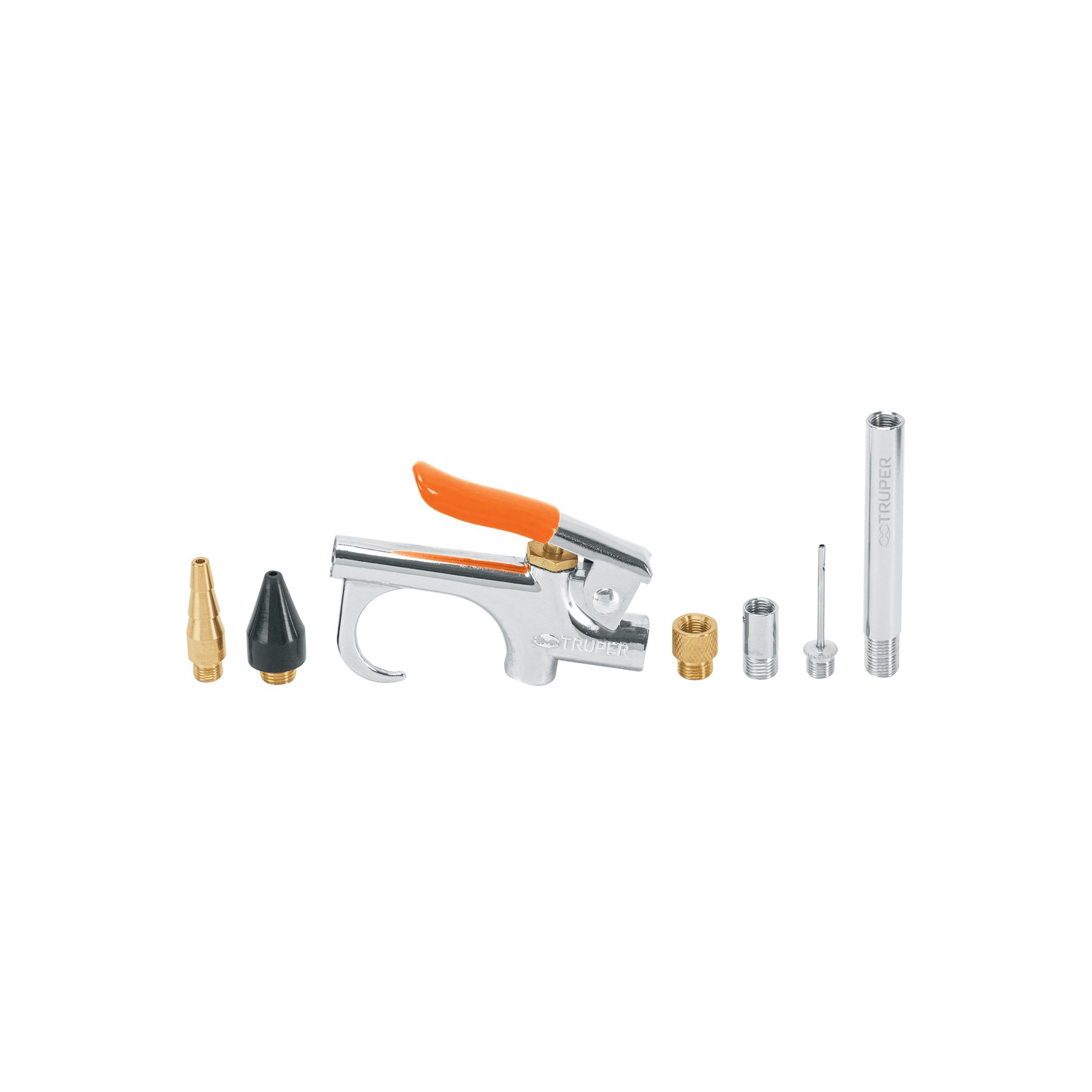 JUEGO DE PISTOLA SOPLETEADORA CON 2 BOQUILLAS Y 4 ACCESORIOS