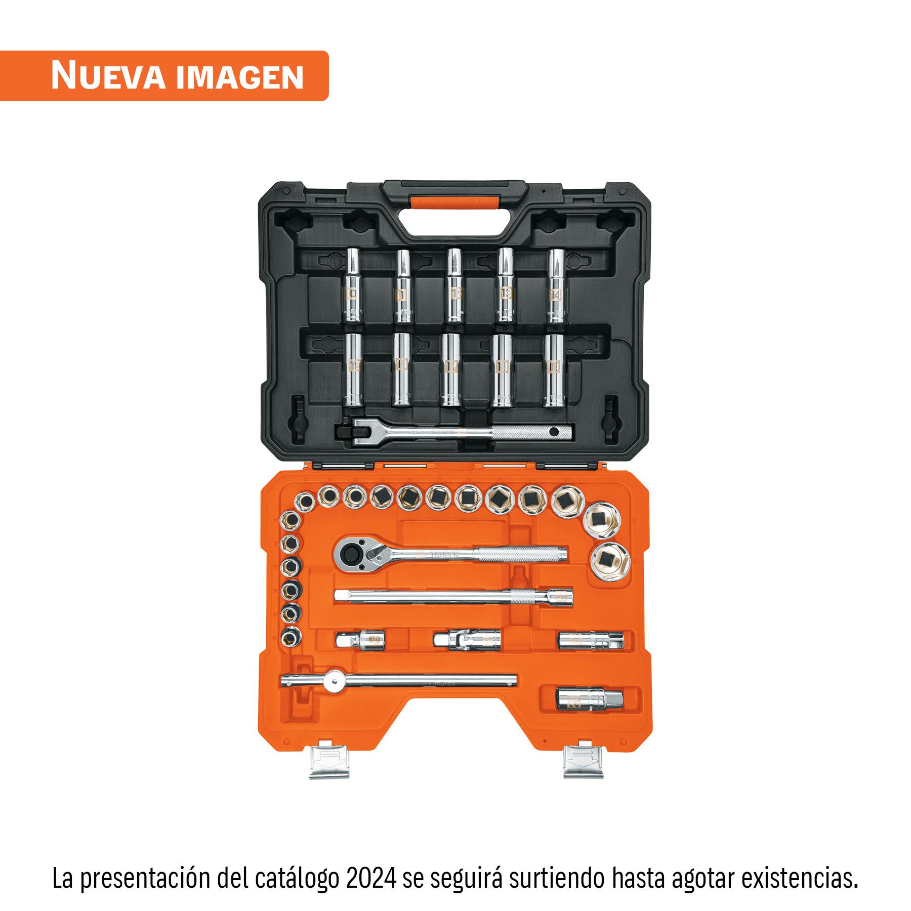 JUEGO DE 36 HERRAMIENTAS CUADRO 1/2' MM PARA MECÁNICO