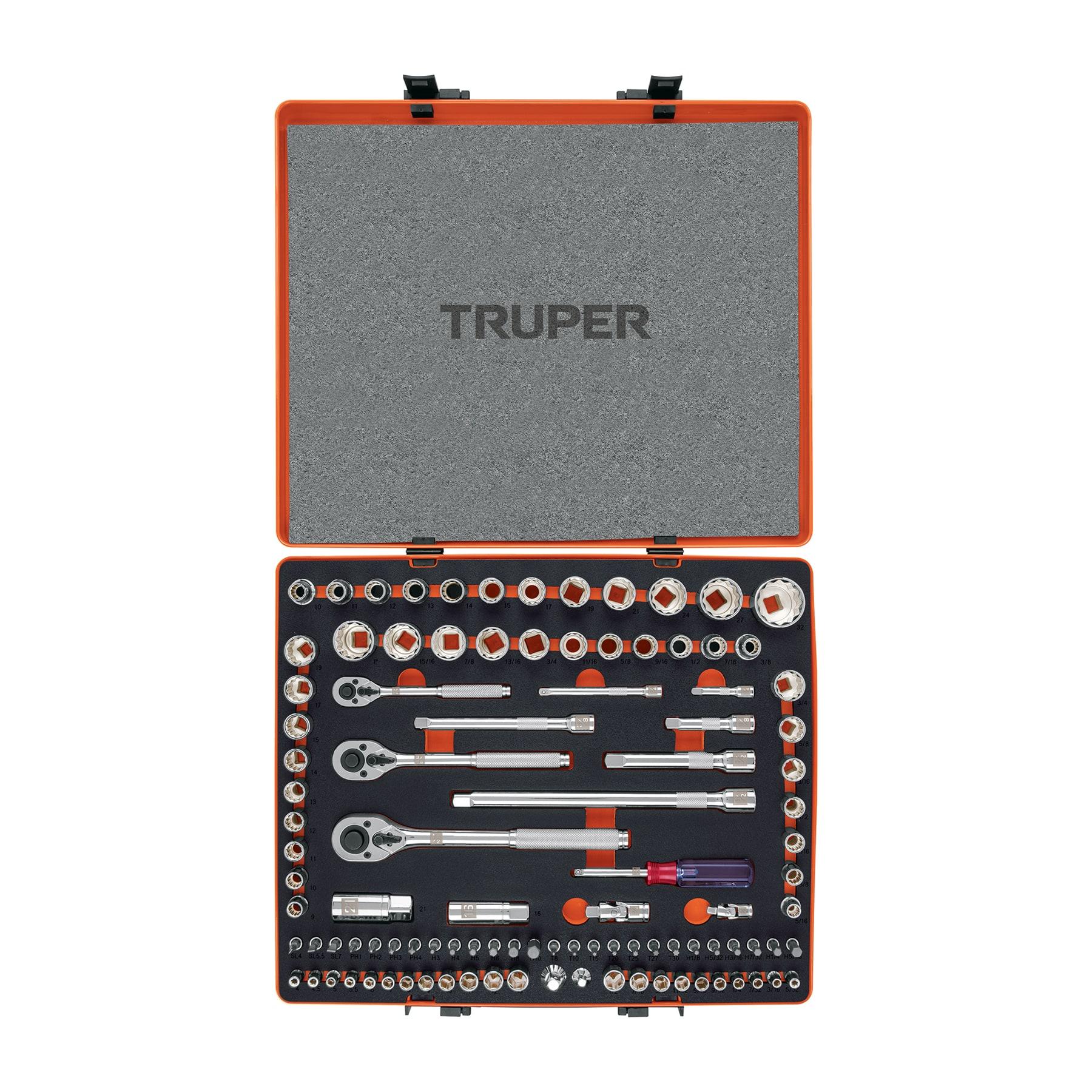 JUEGO 103 HERRAMIENTAS 1/4', 3/8' Y 1/2' STD Y MM P/MECÁNICO