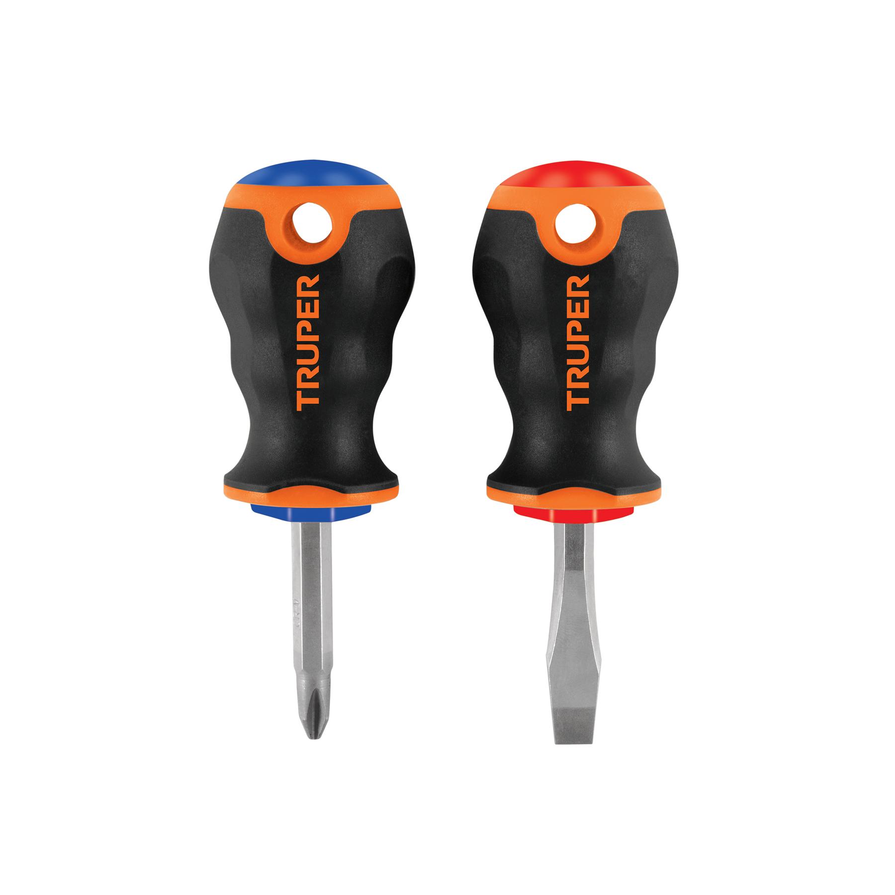 DÚO DE DESARMADORES 1/4' X 1-1/2' MANGO COMFORT GRIP, TRUPER