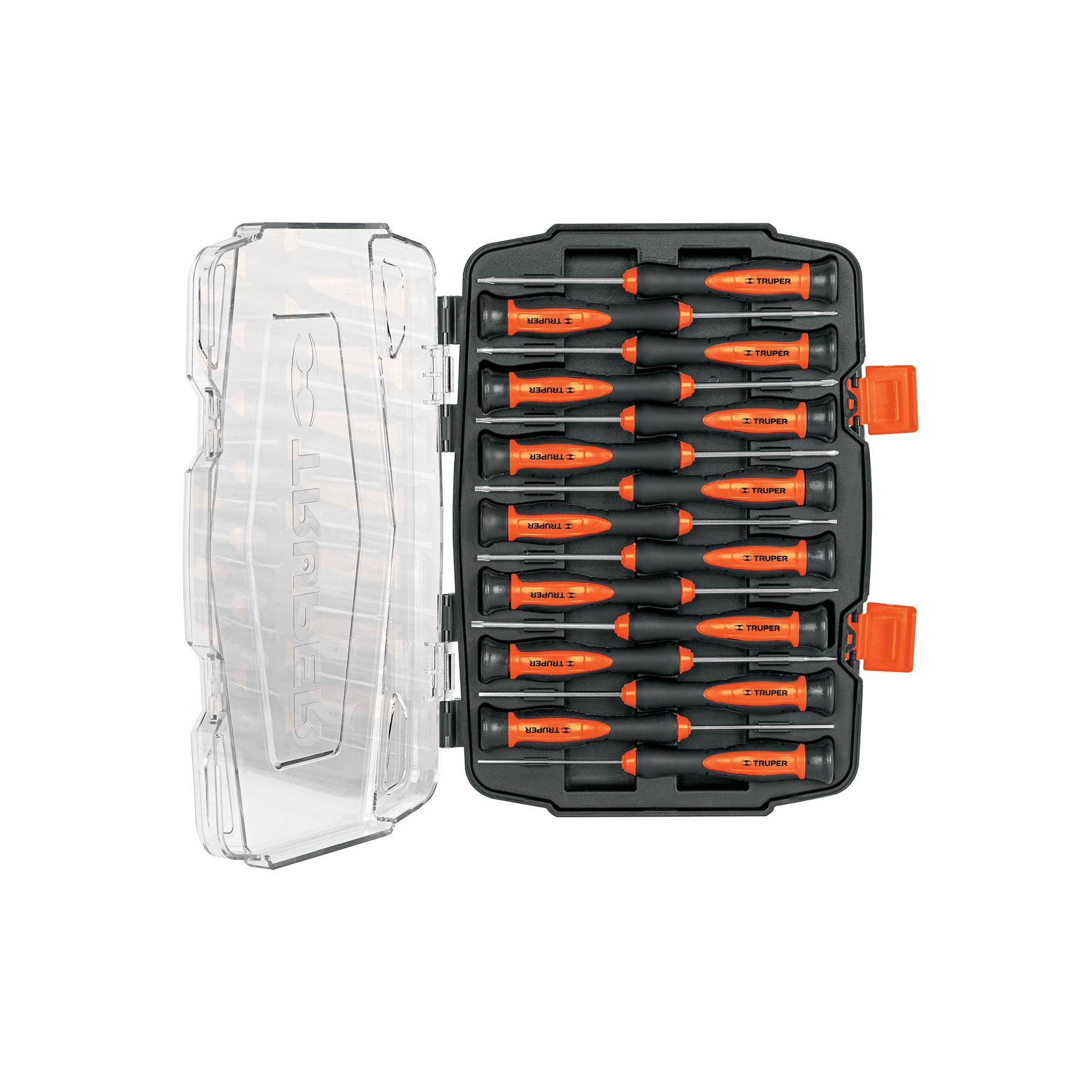 JUEGO CON 15 DESARMADORES LARGOS DE PRECISIÓN, TRUPER