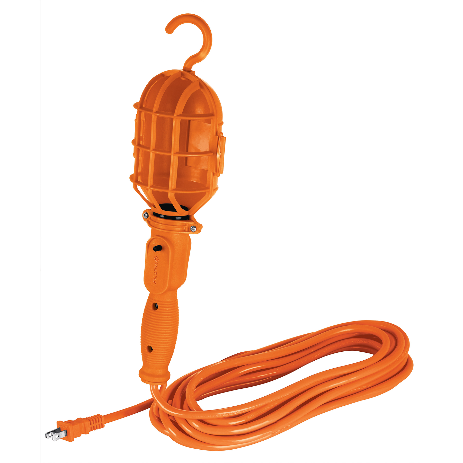 LÁMPARA DE TALLER CON CANASTILLA PLÁSTICA, 7.5 M, VOLTECK