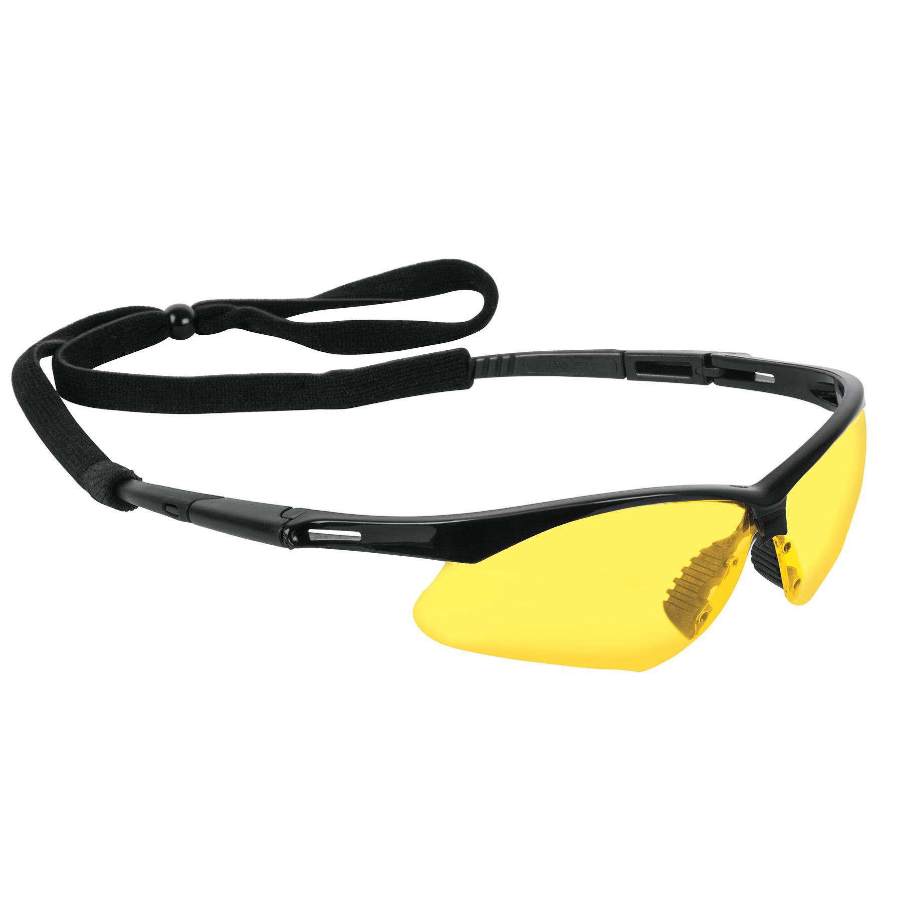 LENTES SEGURIDAD AMBAR ANTIEMPAÑO C/CORDÓN AJUSTABLE, SPORT